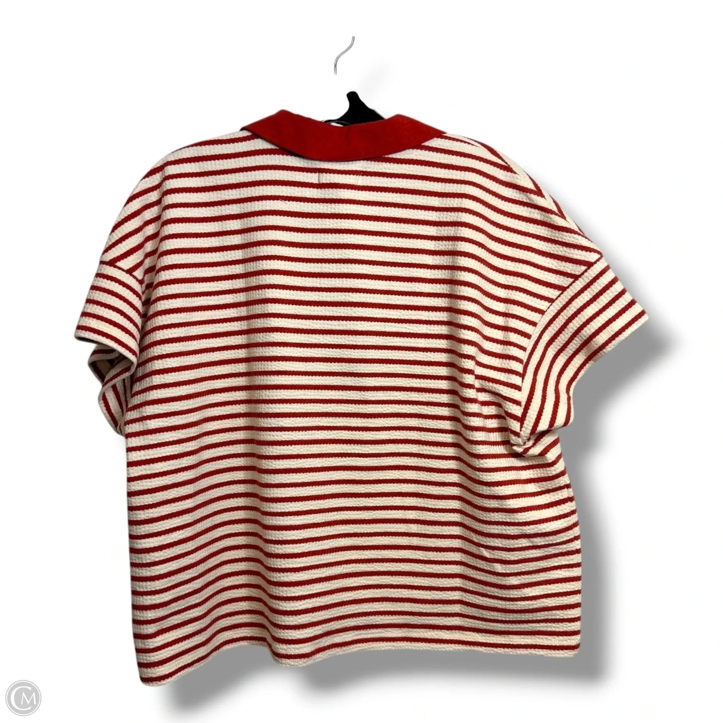 Top Short Sleeve By Madewell In Striped Pattern, Size: L