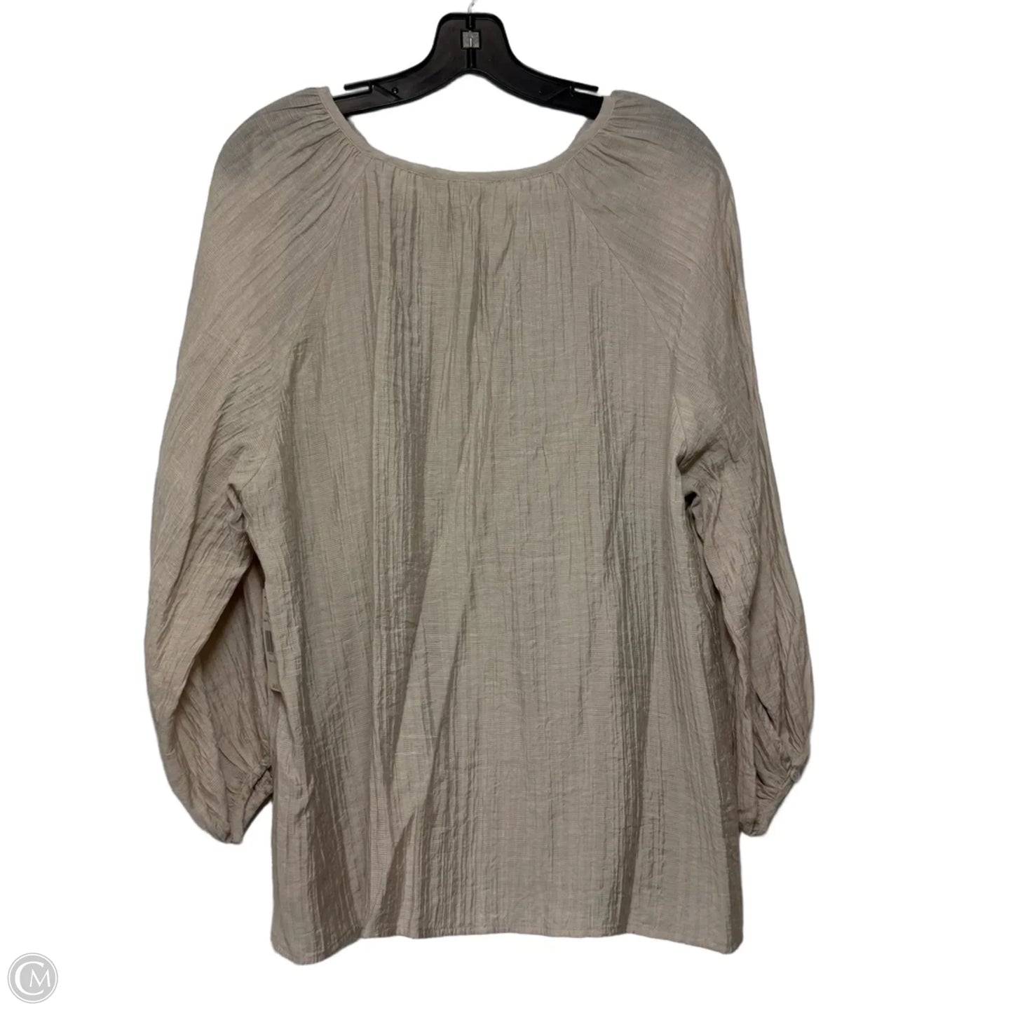 Top Long Sleeve By Grade & Gather In Beige, Size: Xl