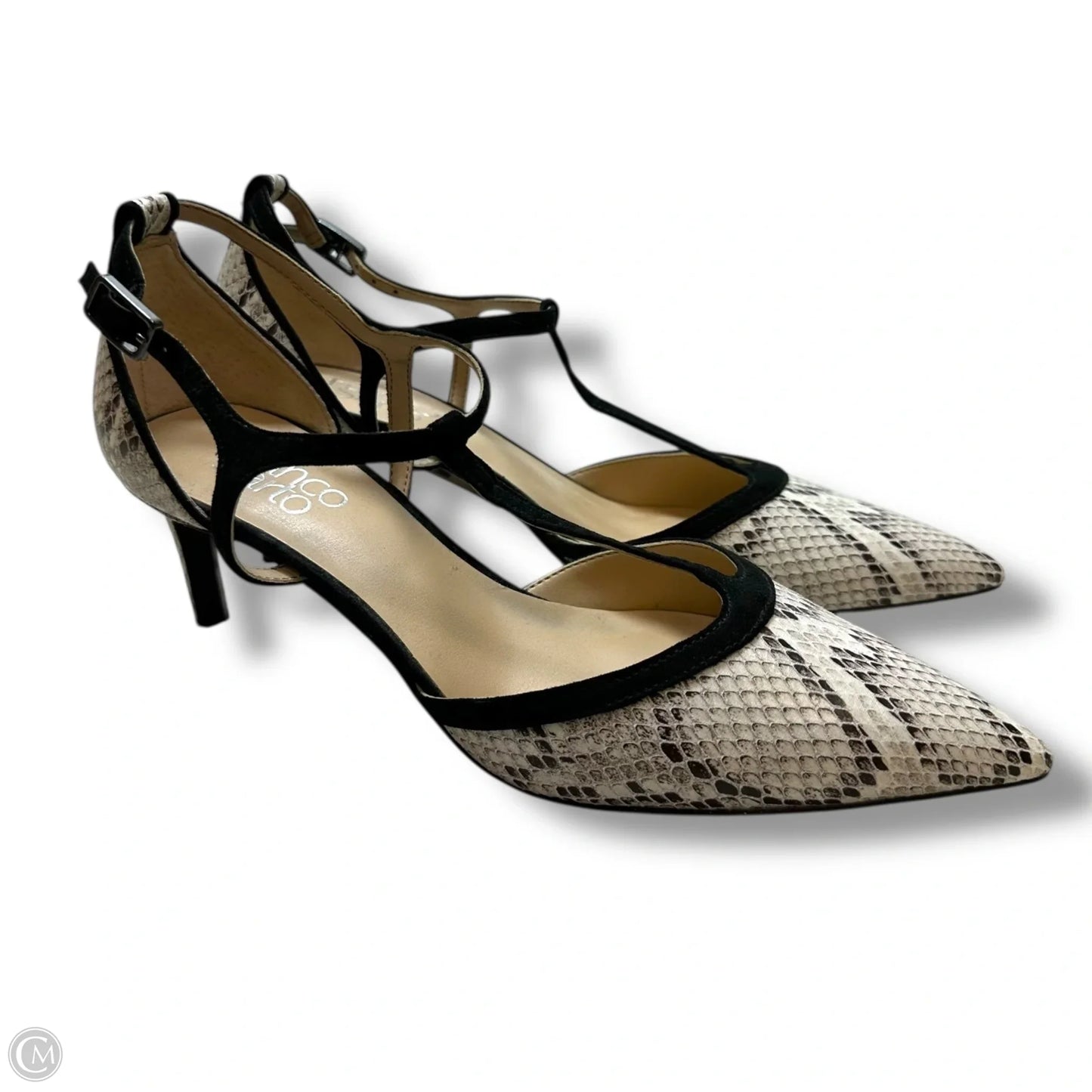 Shoes Heels Kitten By Franco Sarto In Black & Cream, Size: 7.5
