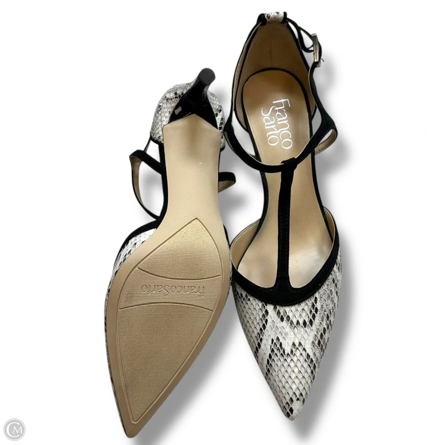 Shoes Heels Kitten By Franco Sarto In Black & Cream, Size: 7.5