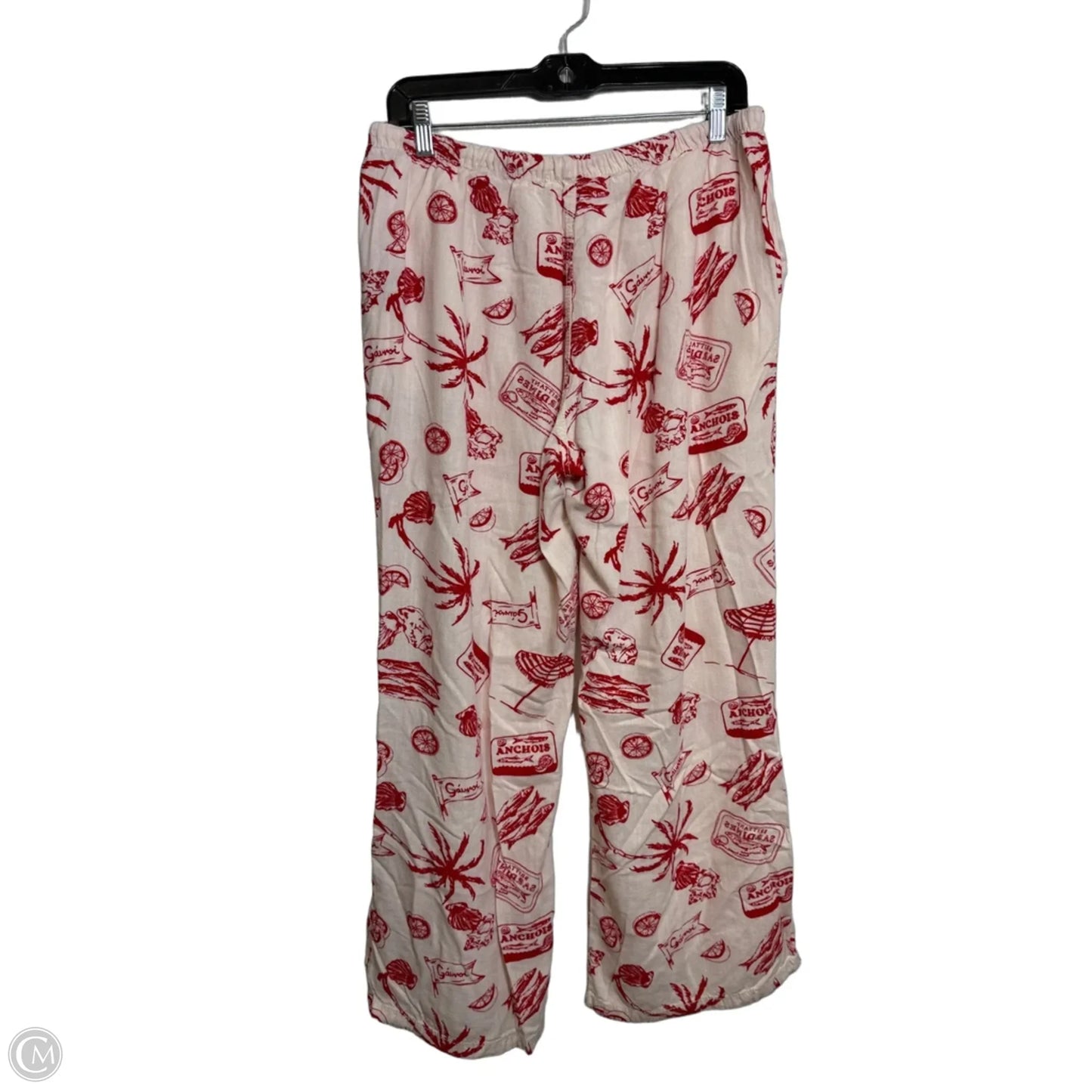 Pants Set 2pc By Clothes Mentor In Red & White, Size: L