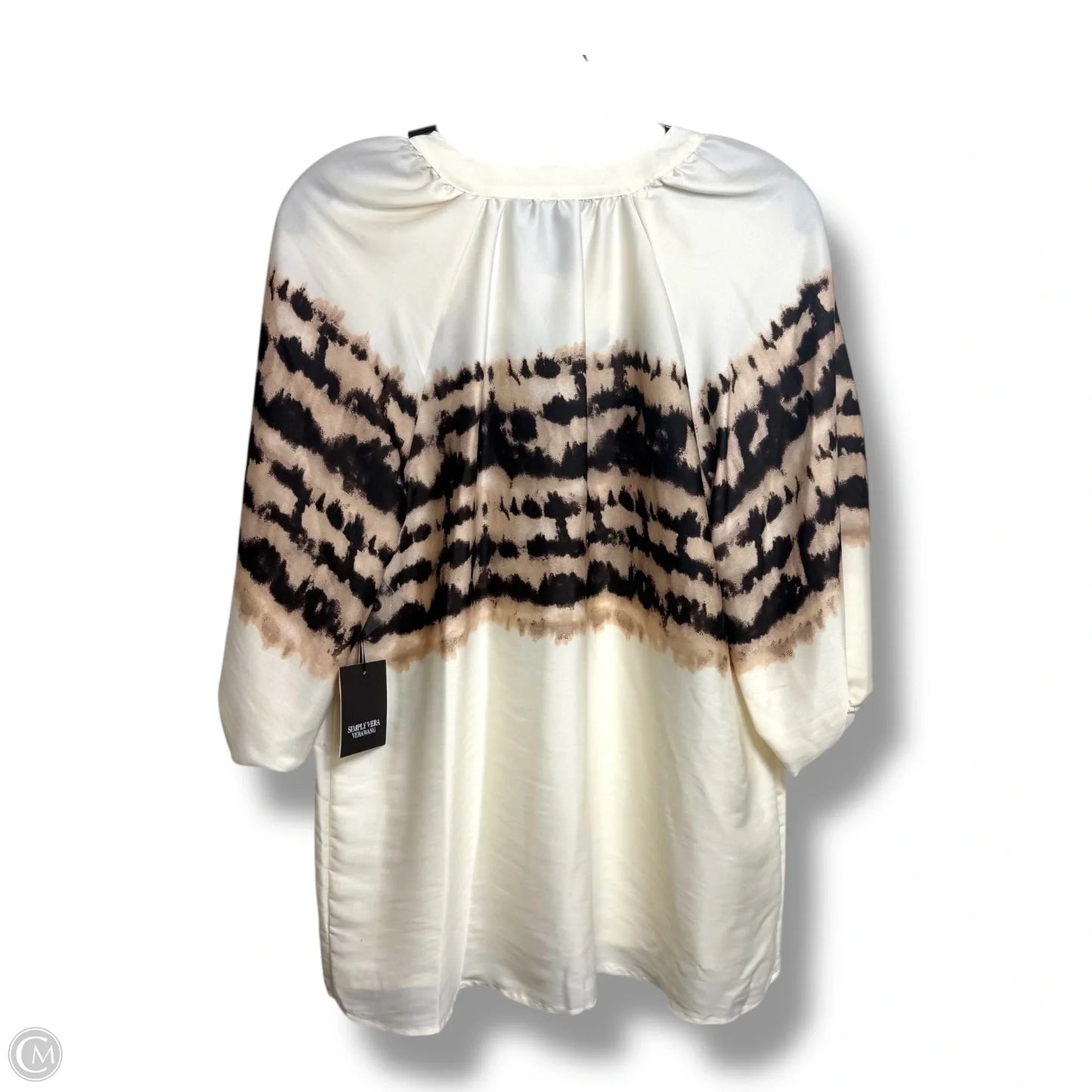 Top Short Sleeve By Simply Vera In Cream, Size: S