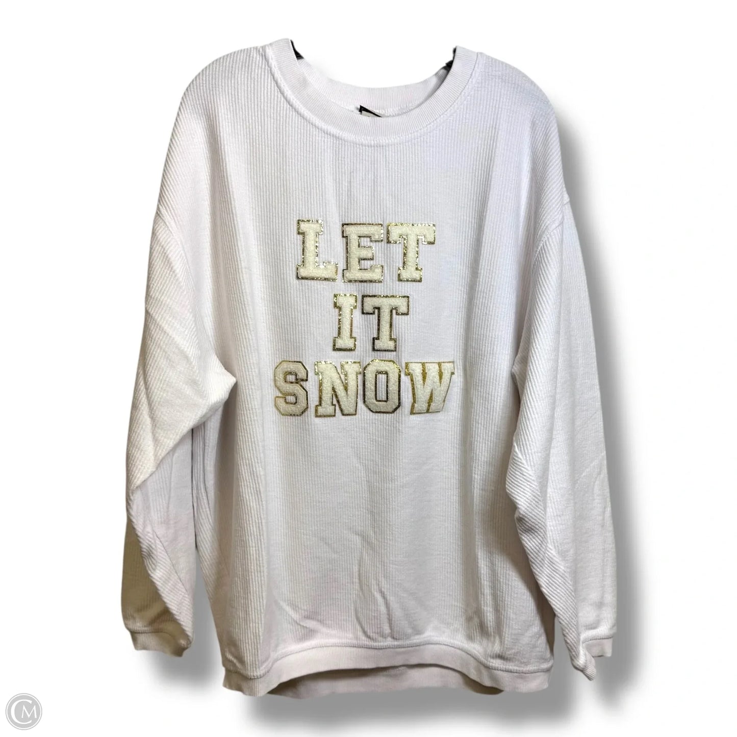 Sweatshirt Crewneck By Clothes Mentor In White, Size: L