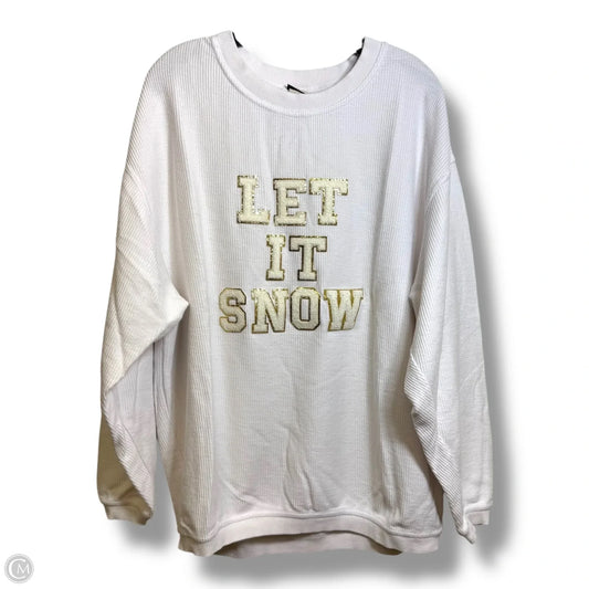 Sweatshirt Crewneck By Clothes Mentor In White, Size: L