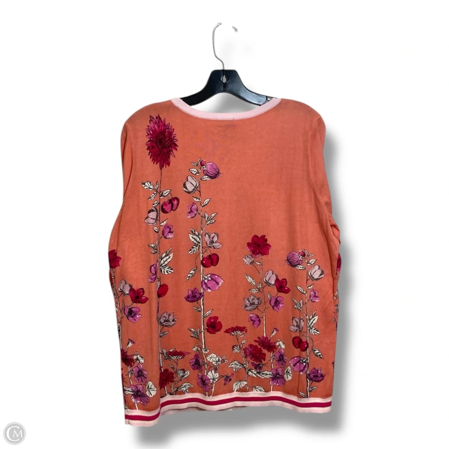 Cardigan By Talbots In Floral Print, Size: 1x