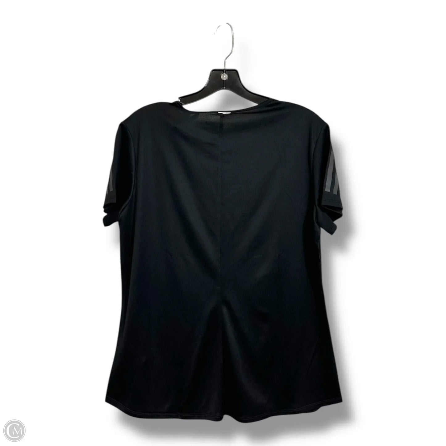 Athletic Top Short Sleeve By Adidas In Black, Size: L
