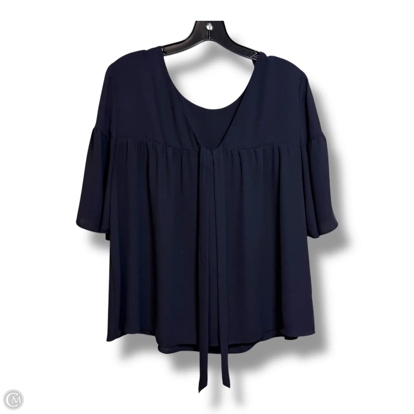 Top Short Sleeve By Ann Taylor In Navy, Size: M