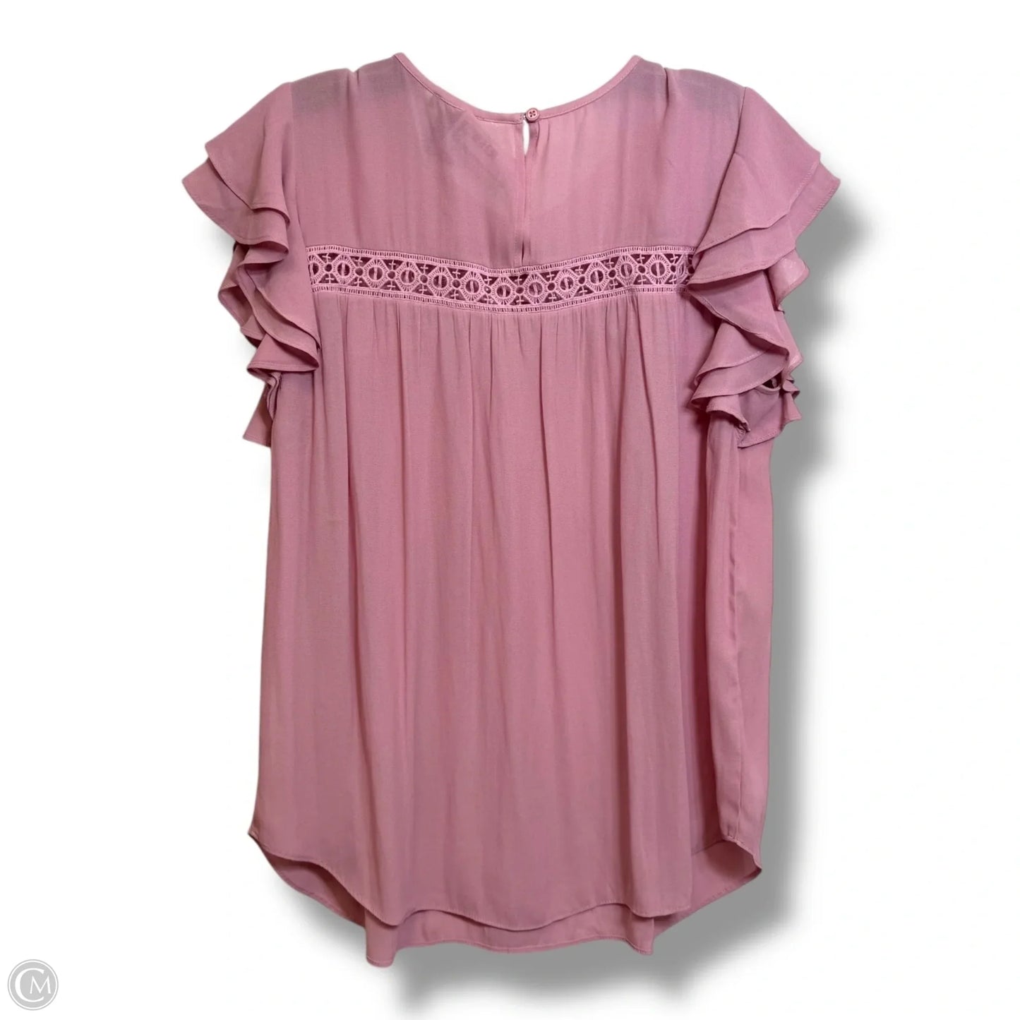 Top Short Sleeve By Ann Taylor In Rose Gold, Size: M