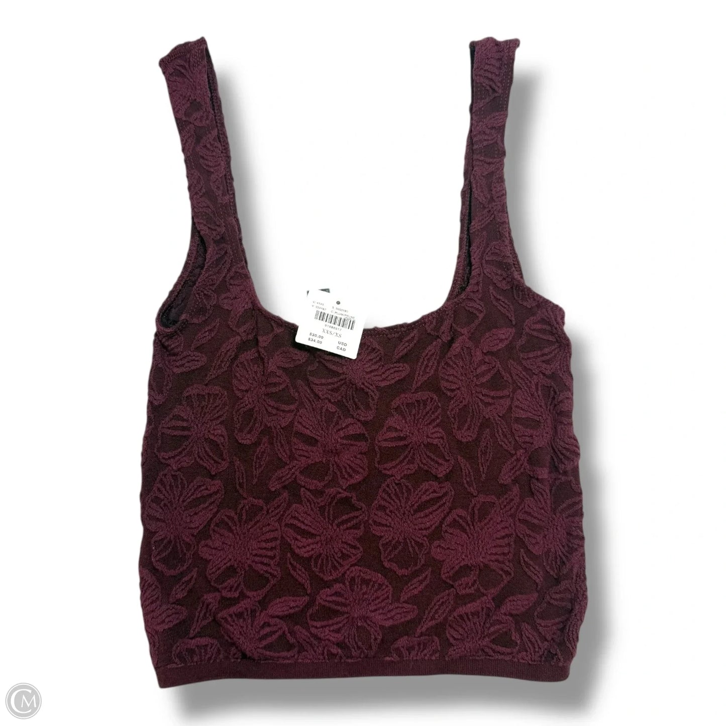 Tank Top By Anthropologie In Maroon, Size: Xxs