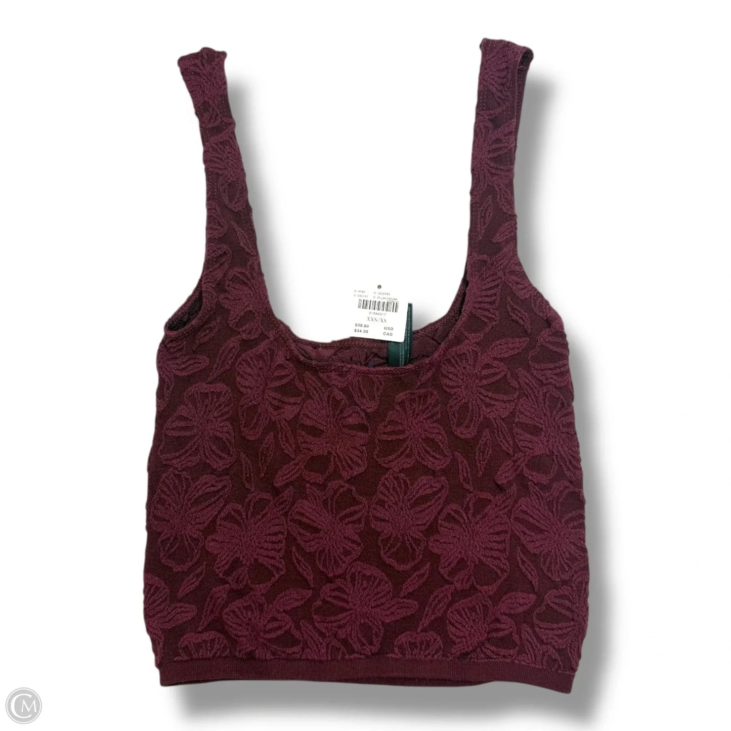 Tank Top By Anthropologie In Maroon, Size: Xxs