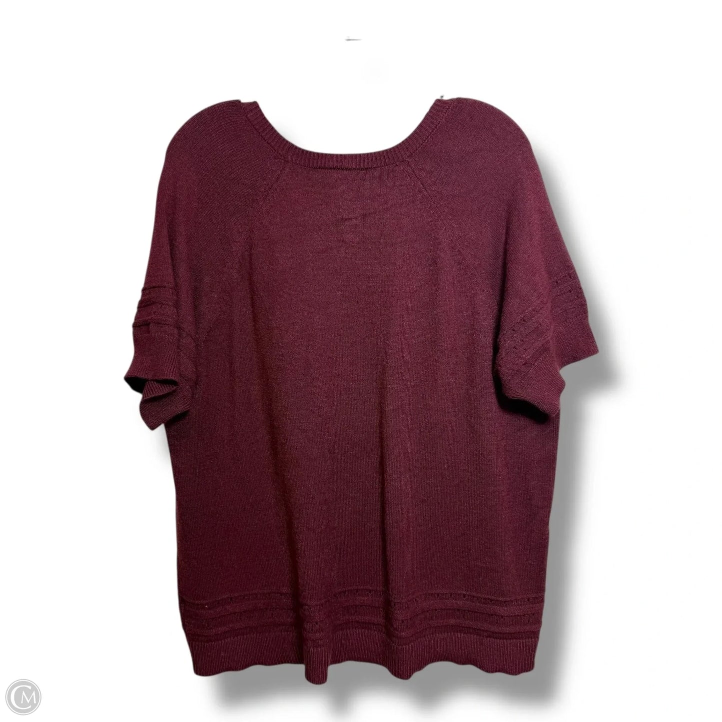 Sweater Short Sleeve By Lane Bryant In Maroon, Size: 1x