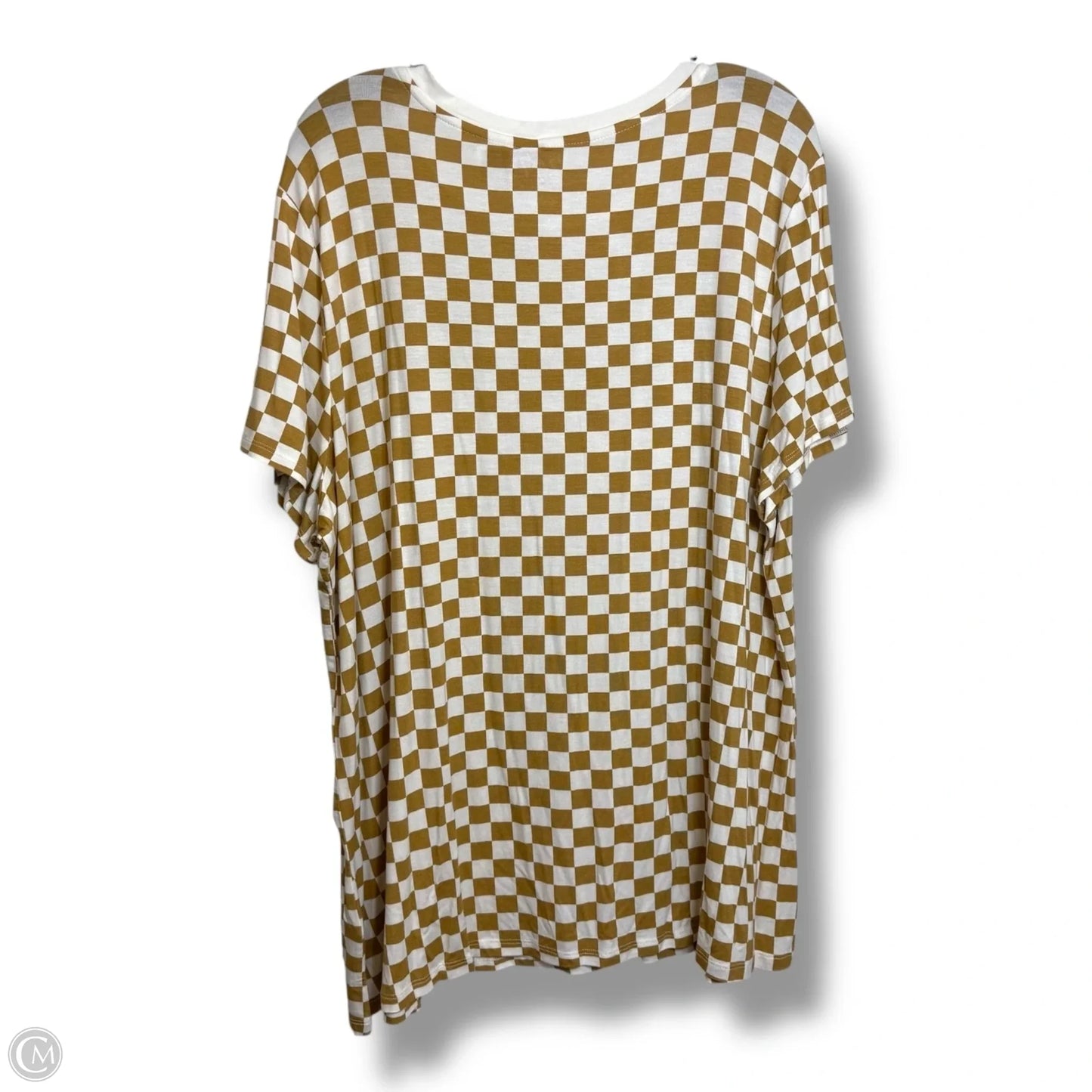 Top Short Sleeve Basic By Maurices In Checkered Pattern, Size: 2x