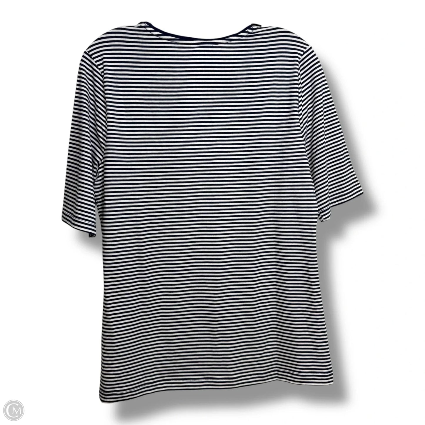 Top Short Sleeve By Lands End In Striped Pattern, Size: M