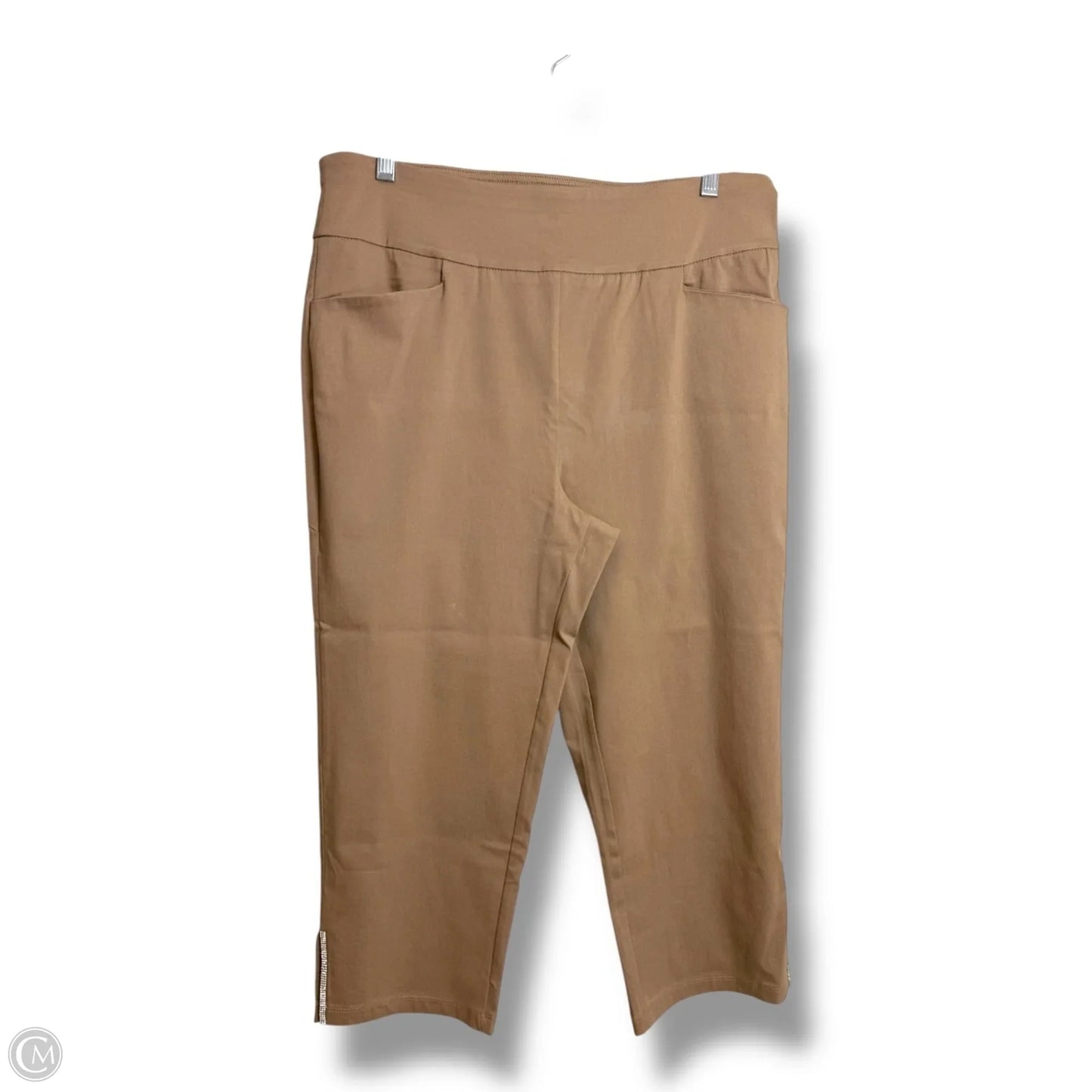 Capris By Nina Leonard In Tan, Size: L