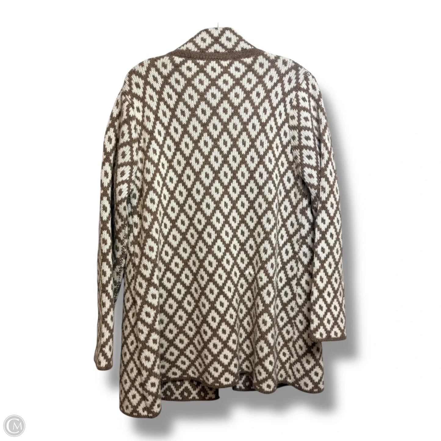 Wool Cardigan By ORIANA In Tan, Size: Xl