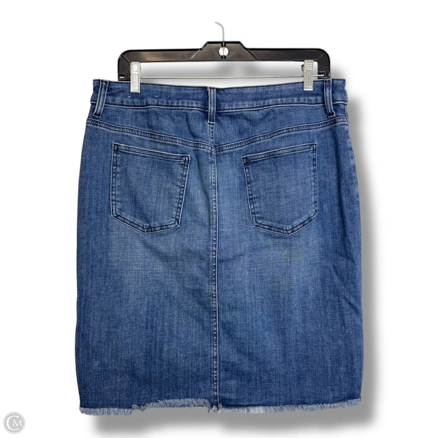 Skirt Mini & Short By Chicos In Blue Denim, Size: 10