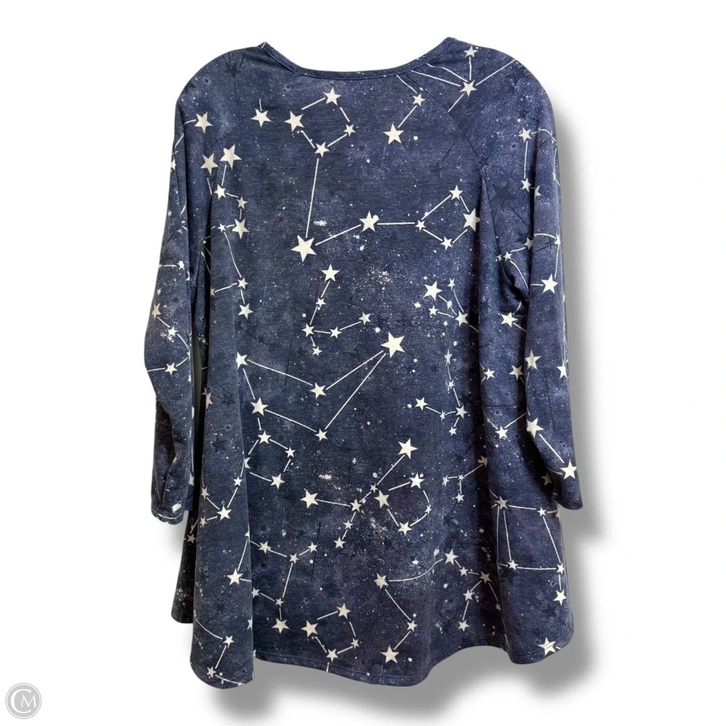 Top 3/4 Sleeve Basic By Kim & Cami In Navy, Size: 1x