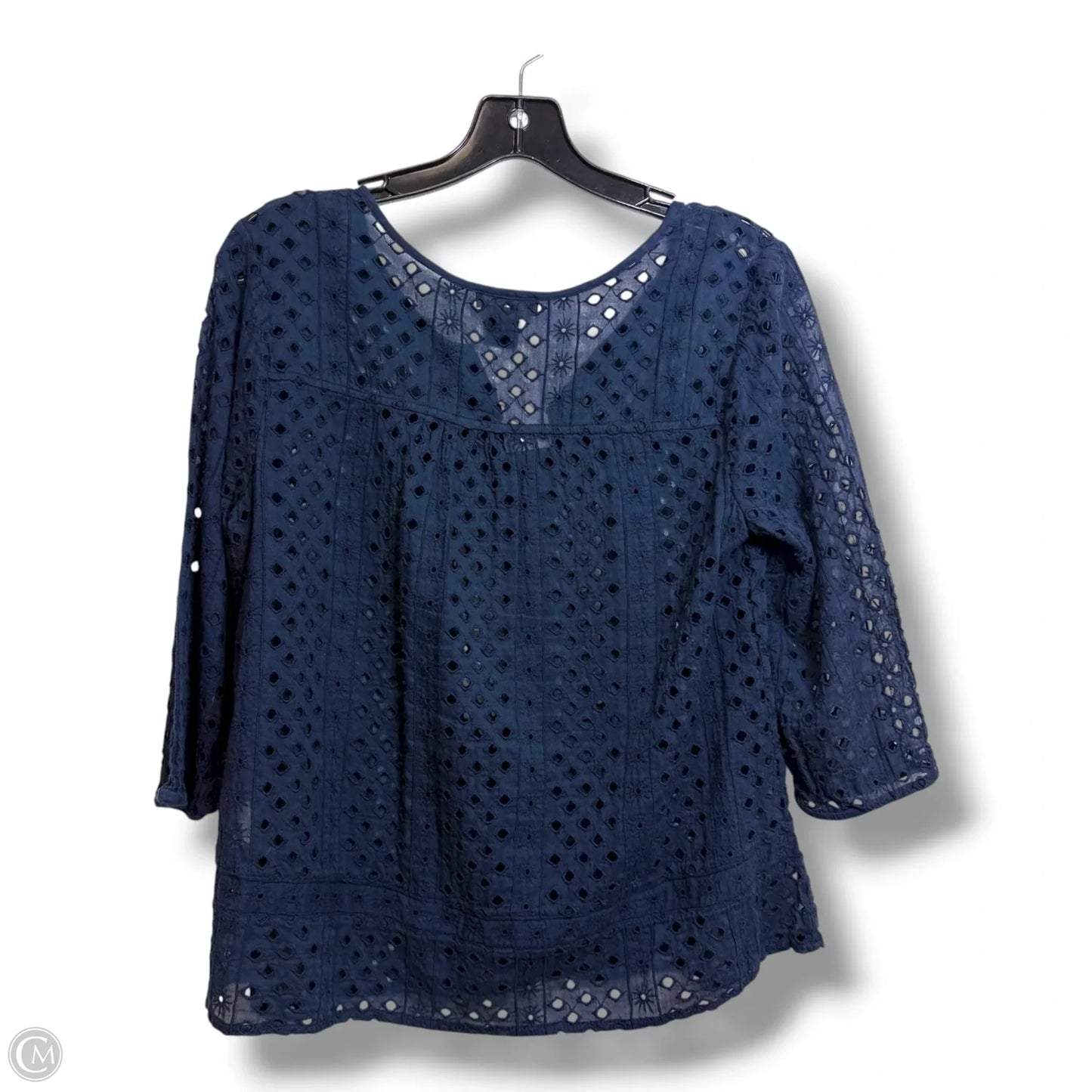 Top 3/4 Sleeve By Lucky Brand In Navy, Size: M