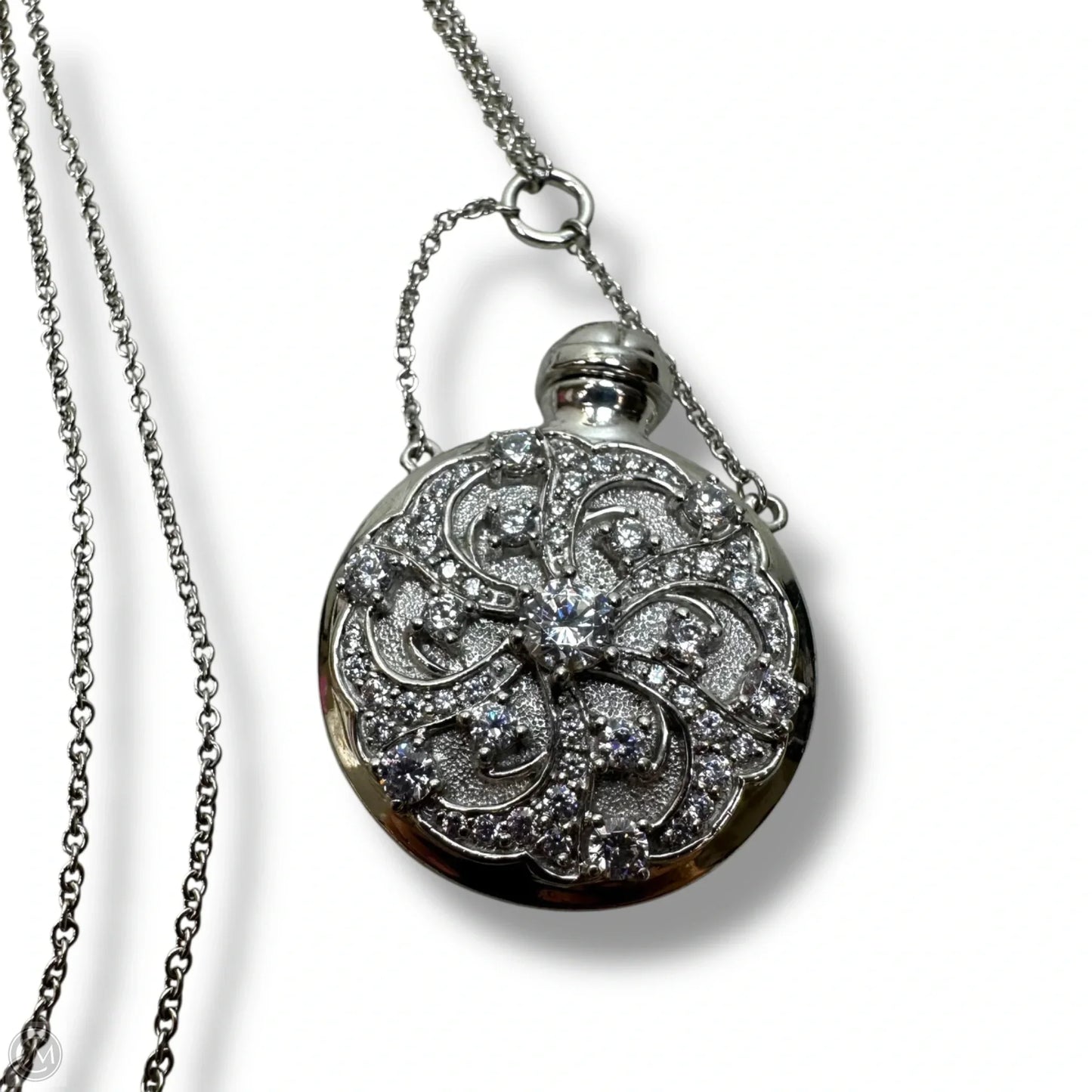 Sterling silver Perfume bottle pendant Necklace Chain By Clothes Mentor