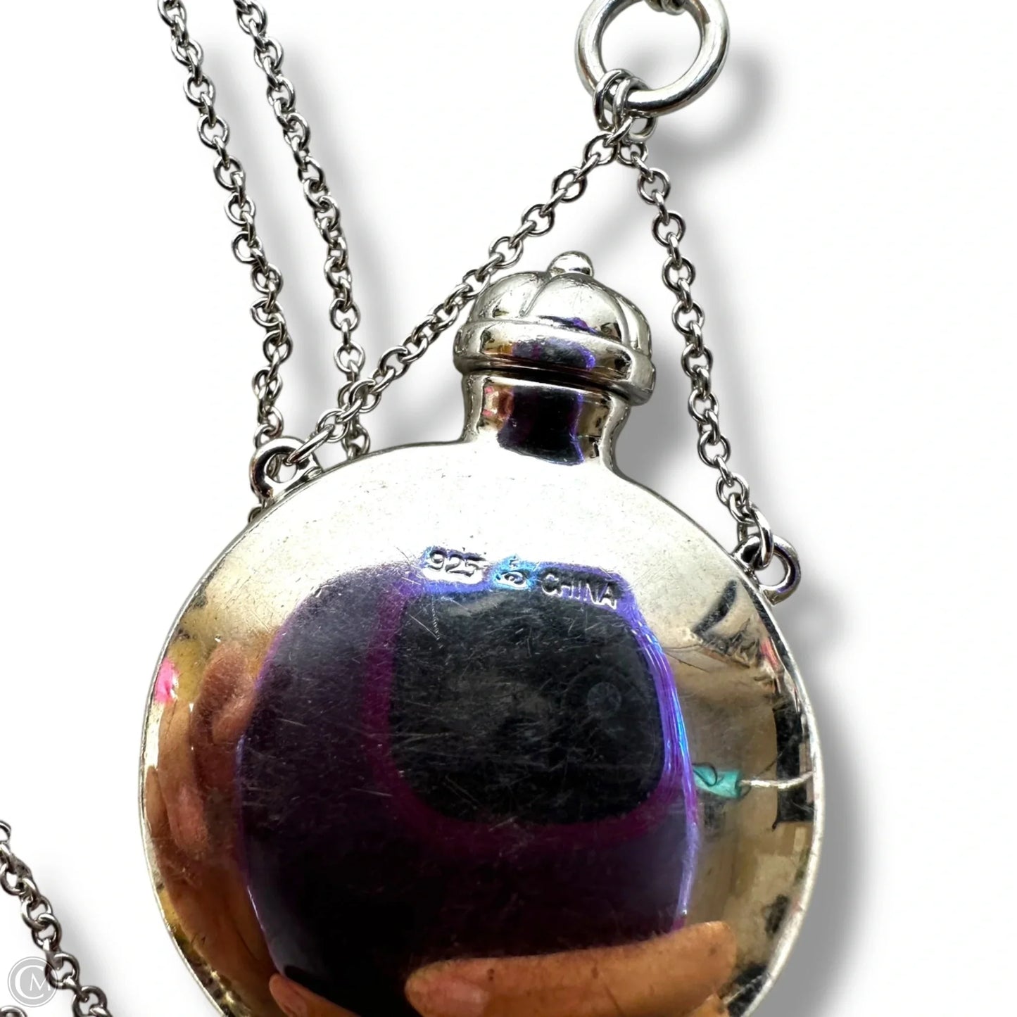 Sterling silver Perfume bottle pendant Necklace Chain By Clothes Mentor