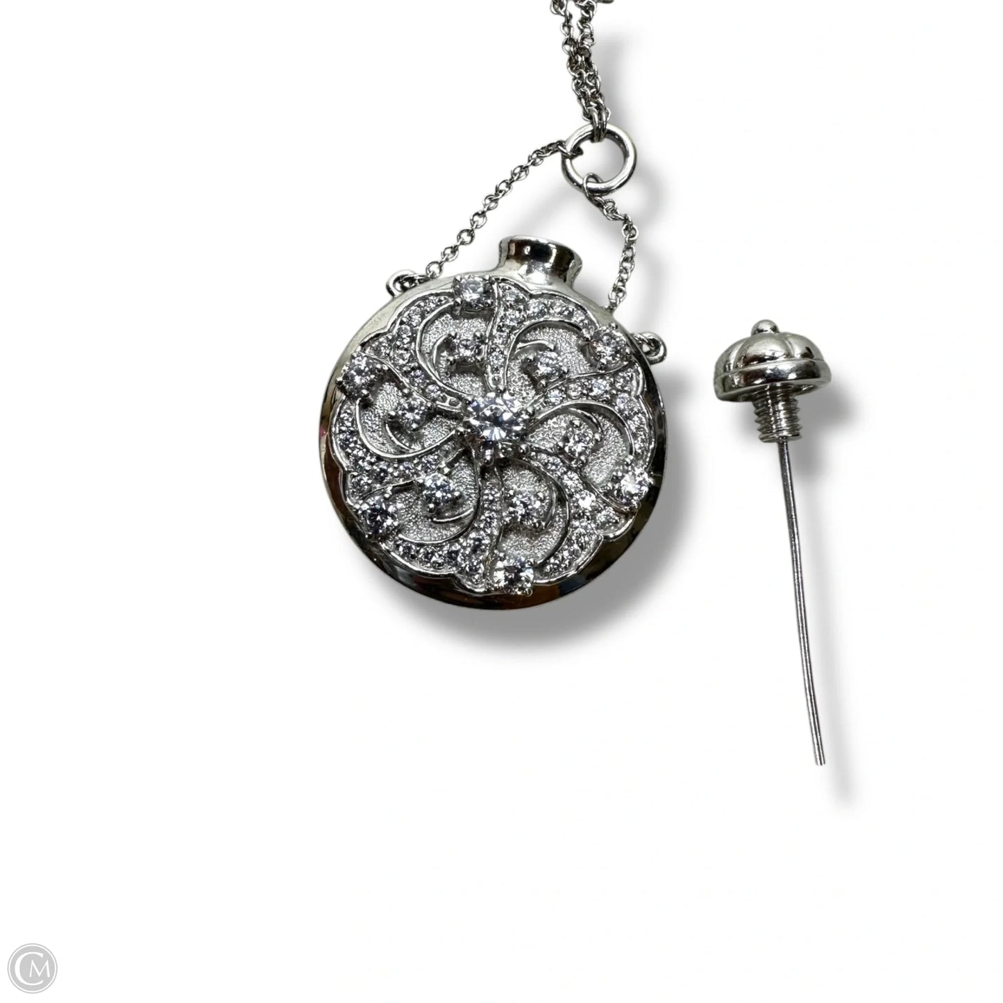 Sterling silver Perfume bottle pendant Necklace Chain By Clothes Mentor