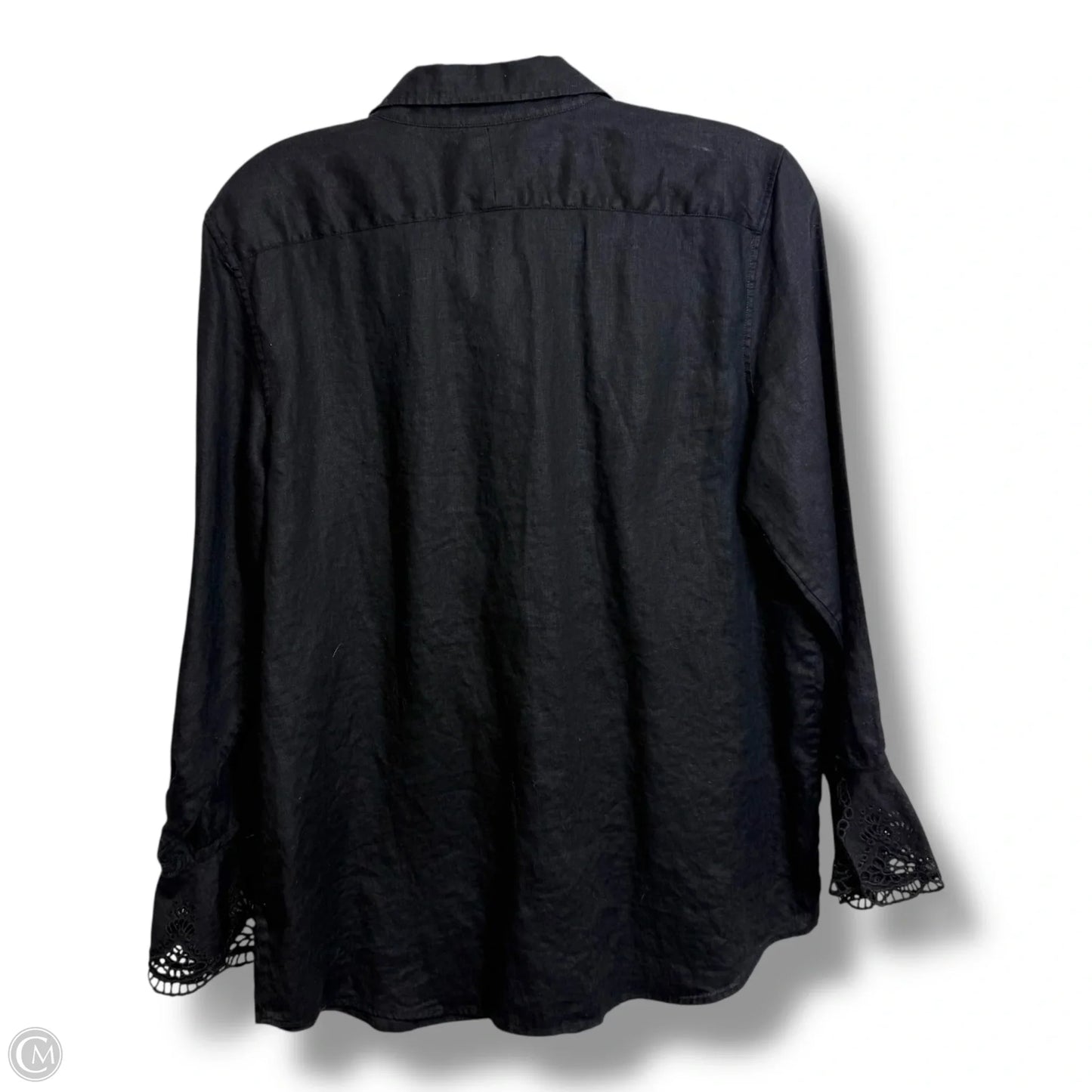 Blouse Long Sleeve By Lauren By Ralph Lauren In Black, Size: M