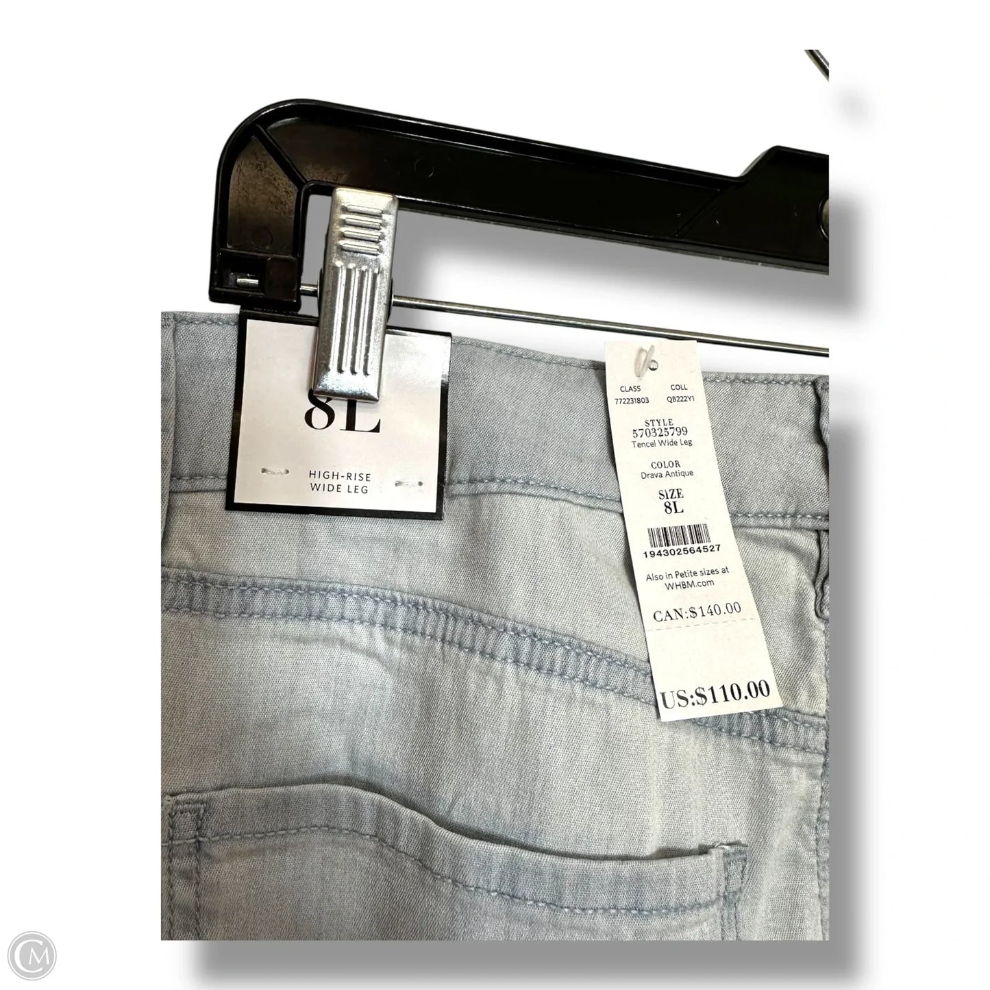Jeans high rise Wide Leg By White House Black Market In Blue Denim, Size: 8l