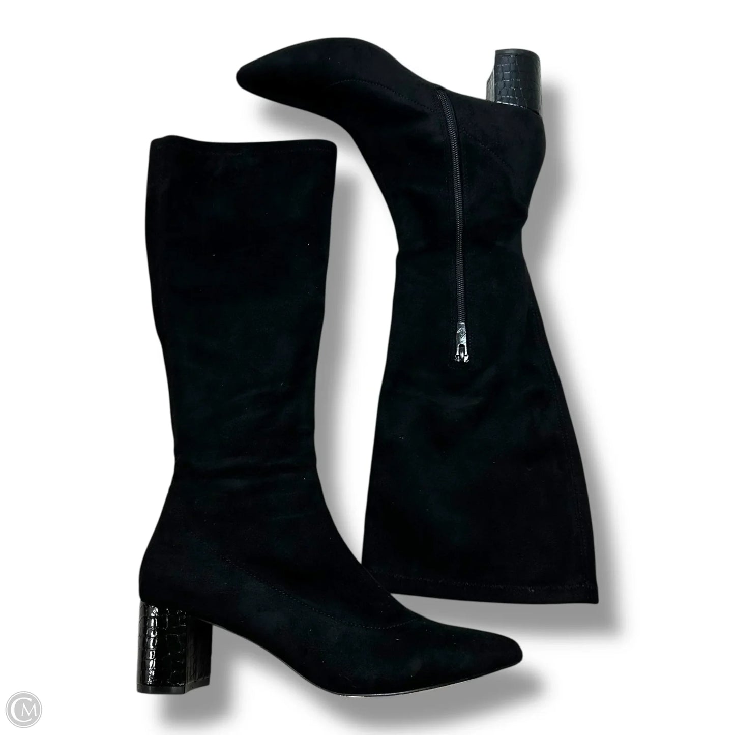 Boots Mid-calf Heels By Donald Pliner In Black, Size: 7.5