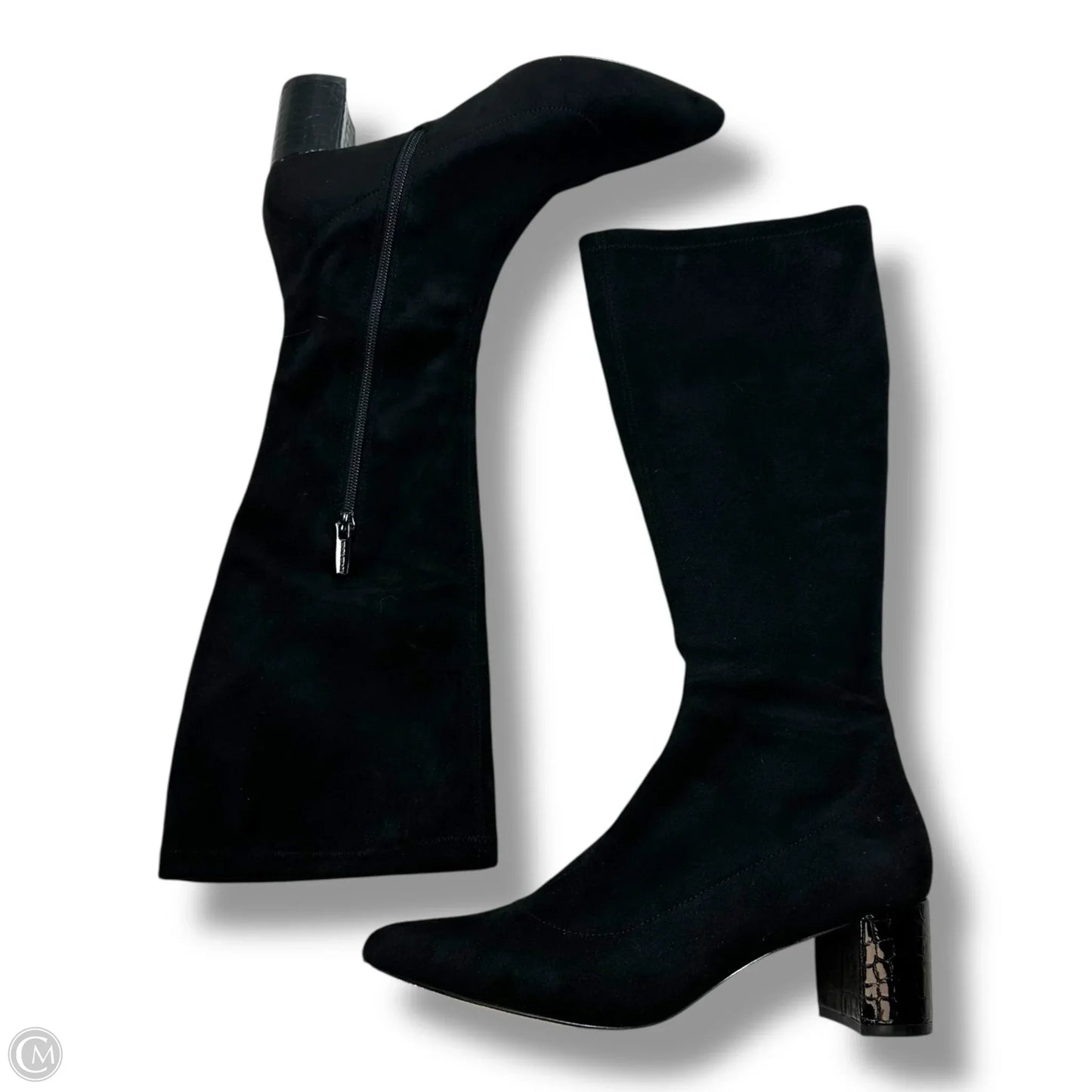 Boots Mid-calf Heels By Donald Pliner In Black, Size: 7.5
