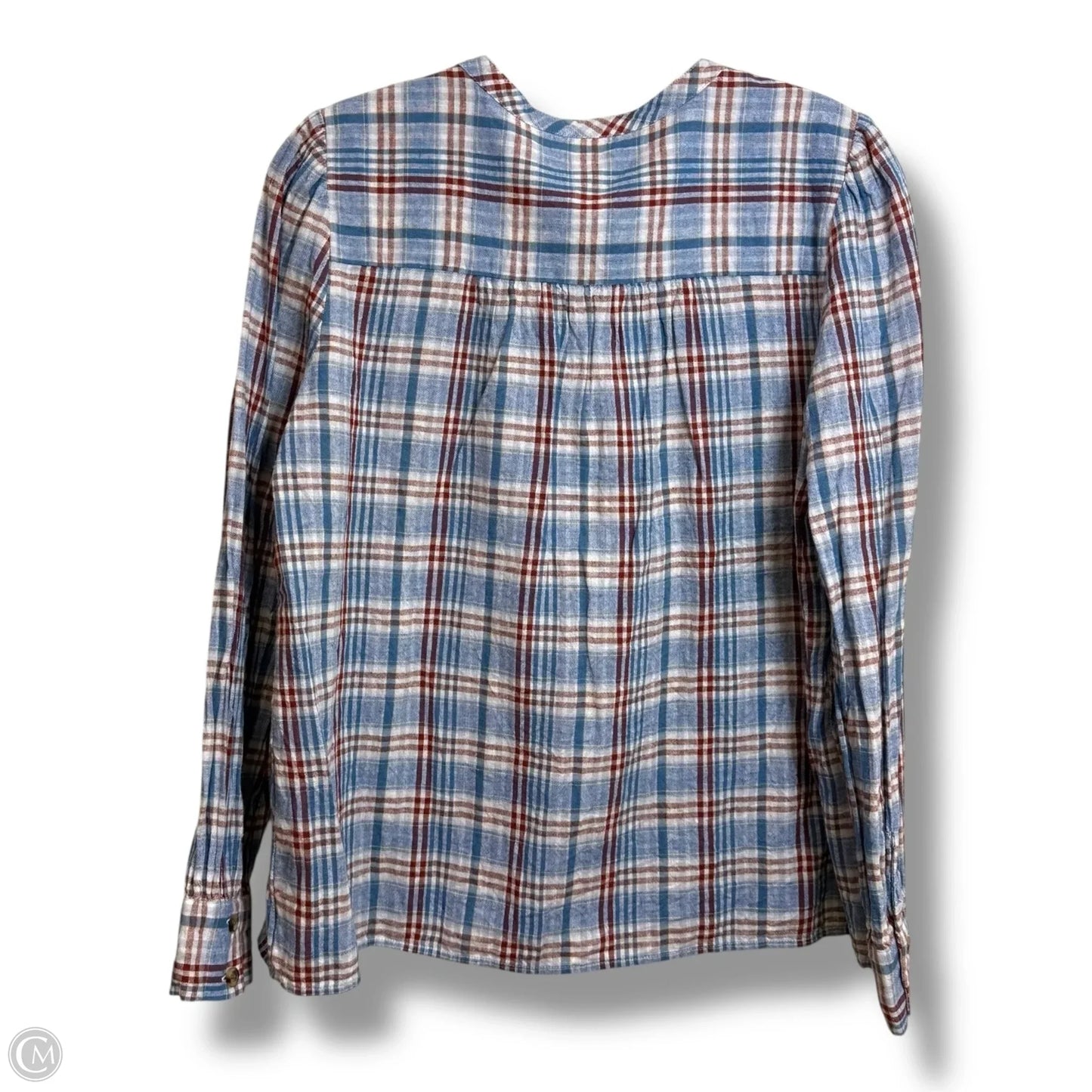 Top Long Sleeve By Madewell In Plaid Pattern, Size: M