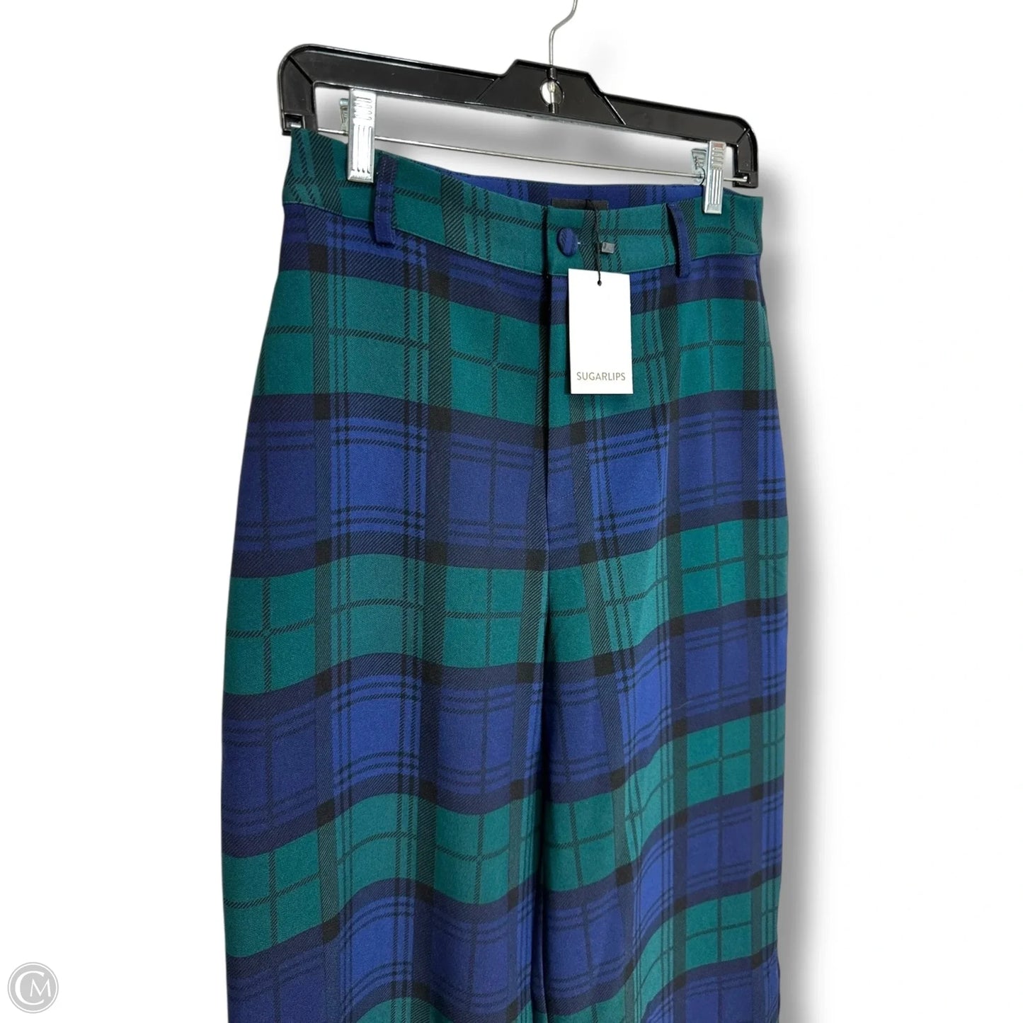 Pants Wide Leg By Sugar Lips In Plaid Pattern, Size: M