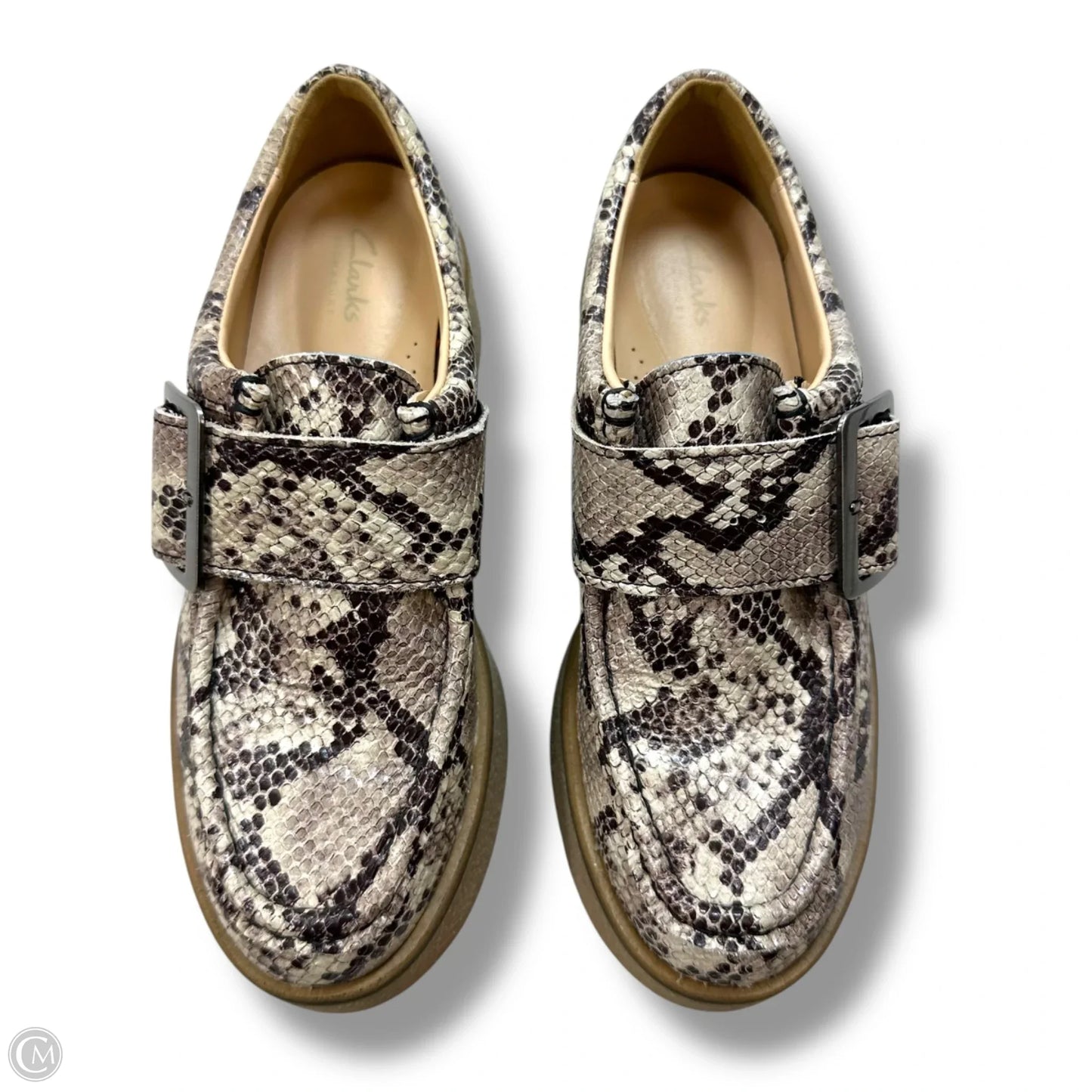 Shoes Heels Platform By Clarks In Snakeskin Print, Size: 7