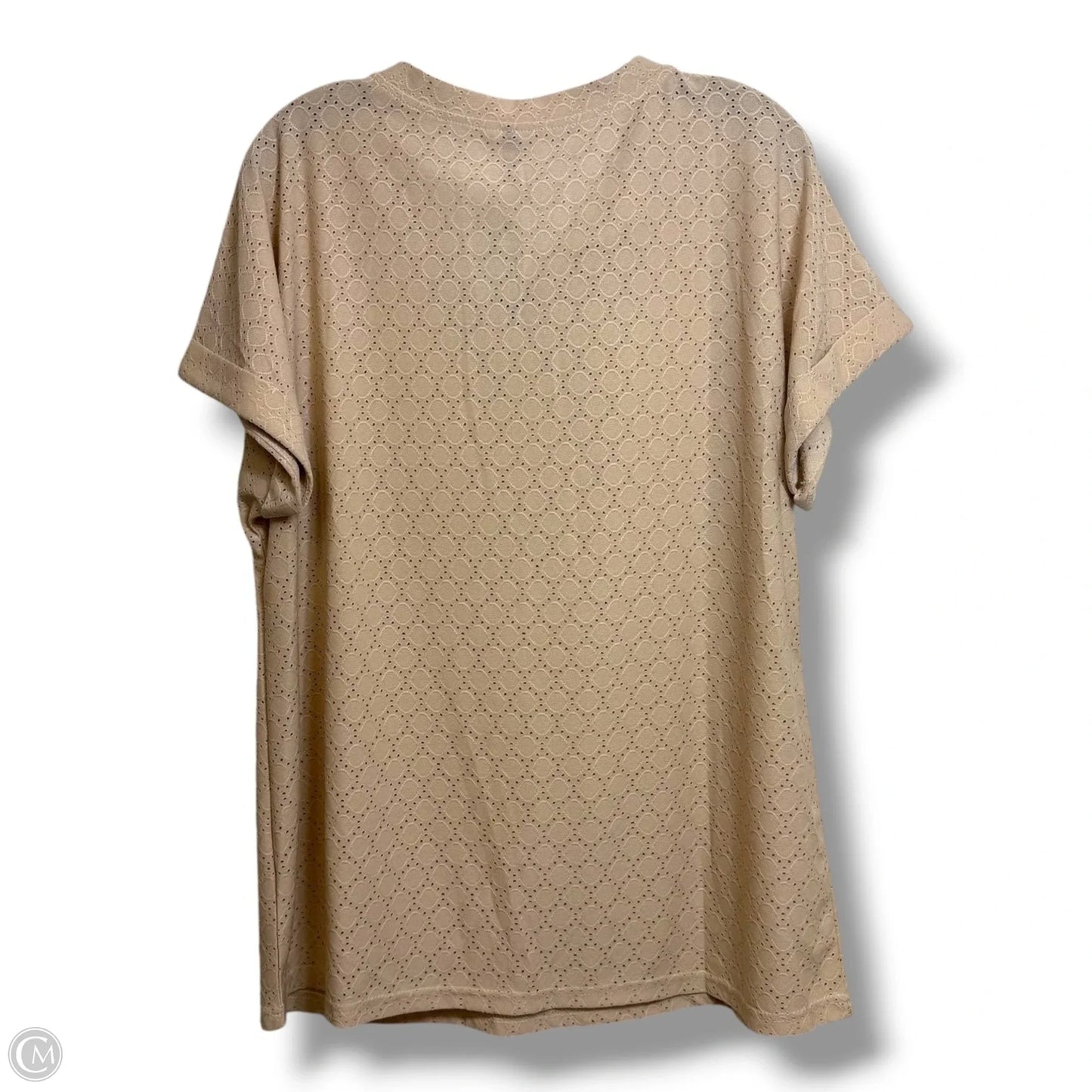Top Short Sleeve By Cmf In Beige, Size: Xl