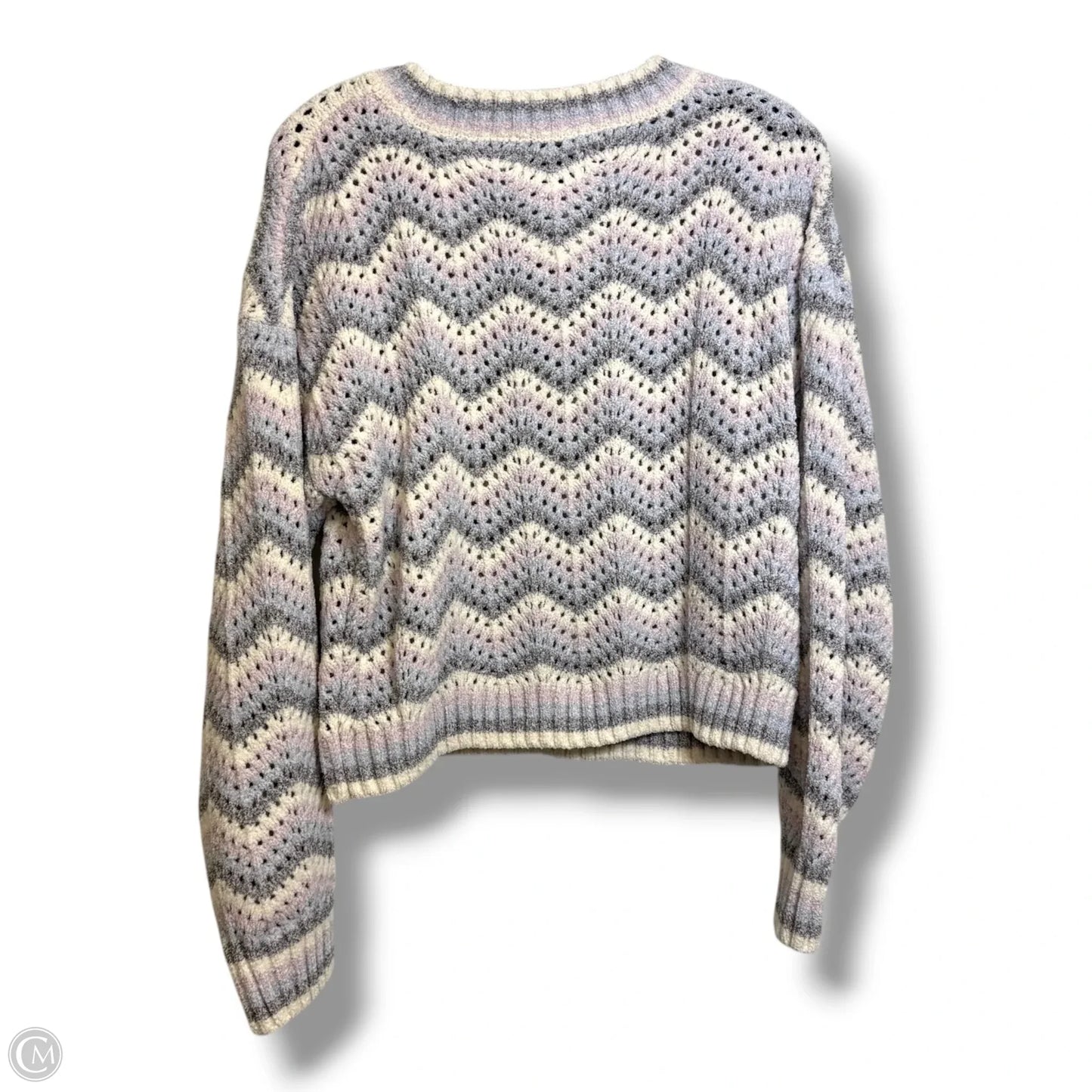 Sweater By Pink Rose In Grey & Pink, Size: Xl