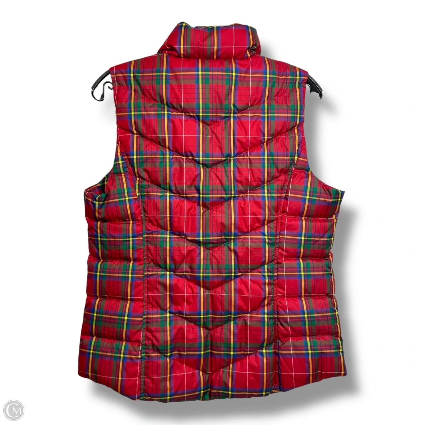 Vest Puffer & Quilted By Lands End In Plaid Pattern, Size: S