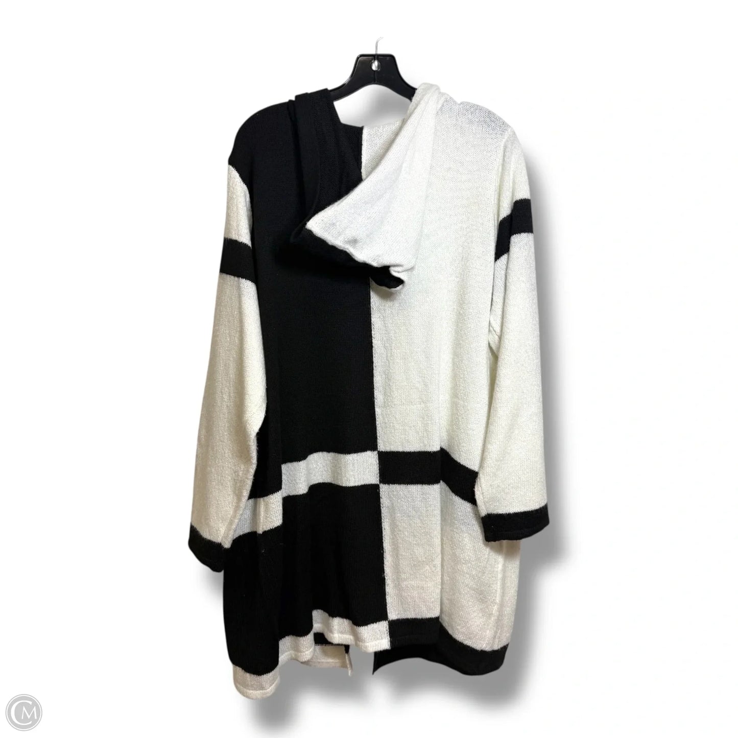 Cardigan By Ashley Stewart In Black & White, Size: 2x