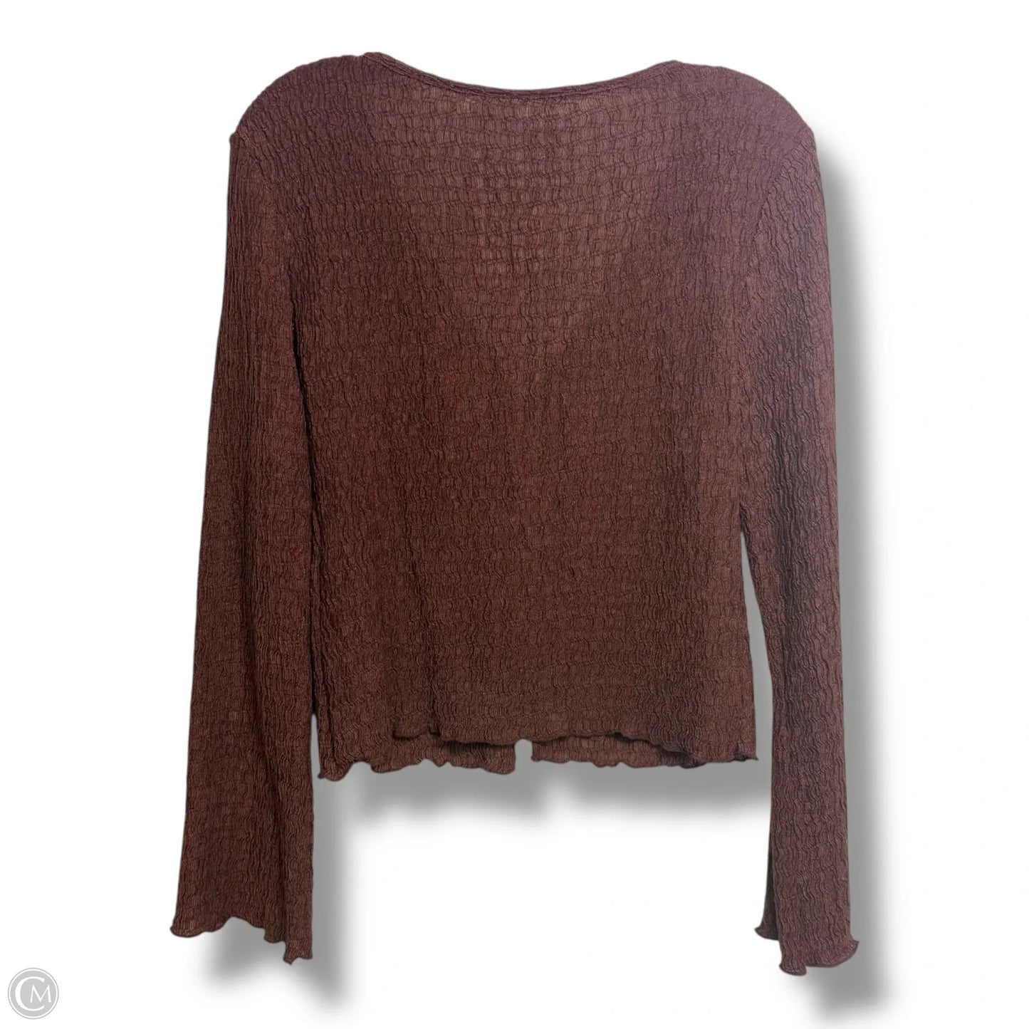 Top Long Sleeve By H&m In Brown, Size: M