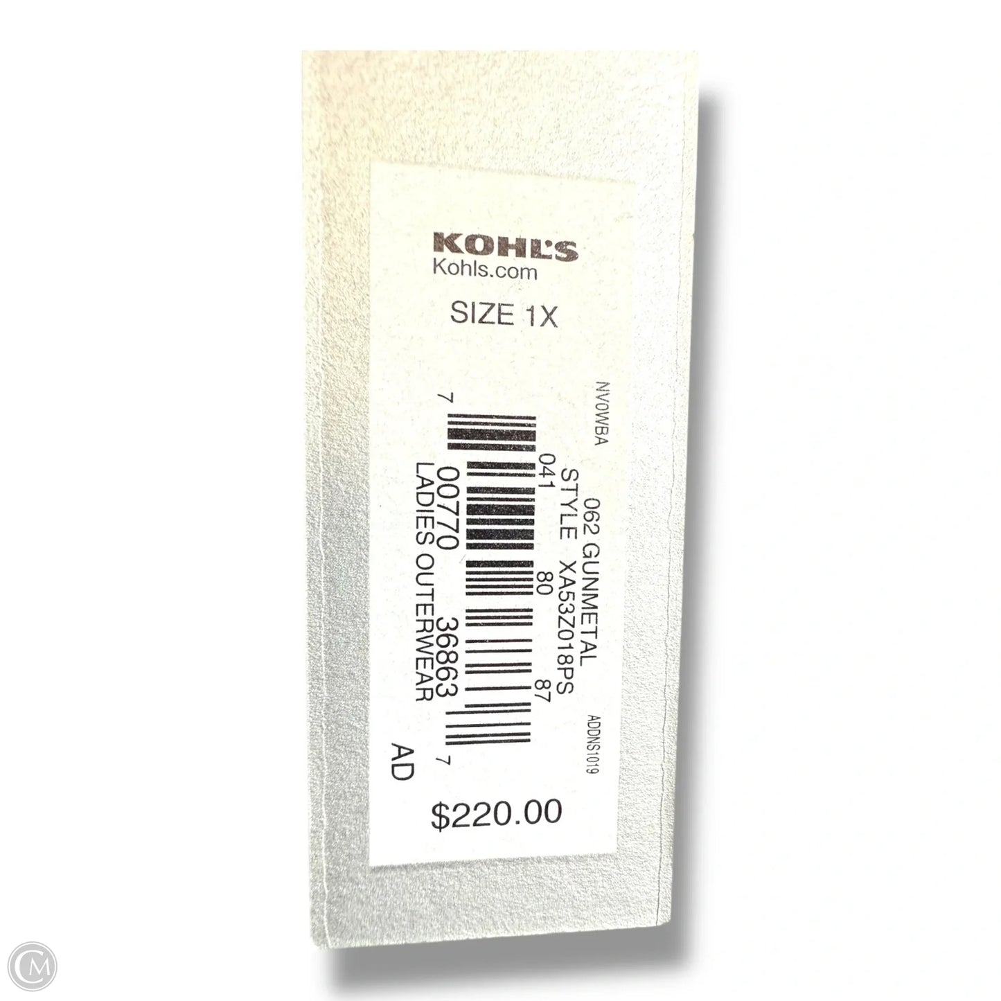 Coat Puffer & Quilted By Apt 9 In Grey, Size: 1x