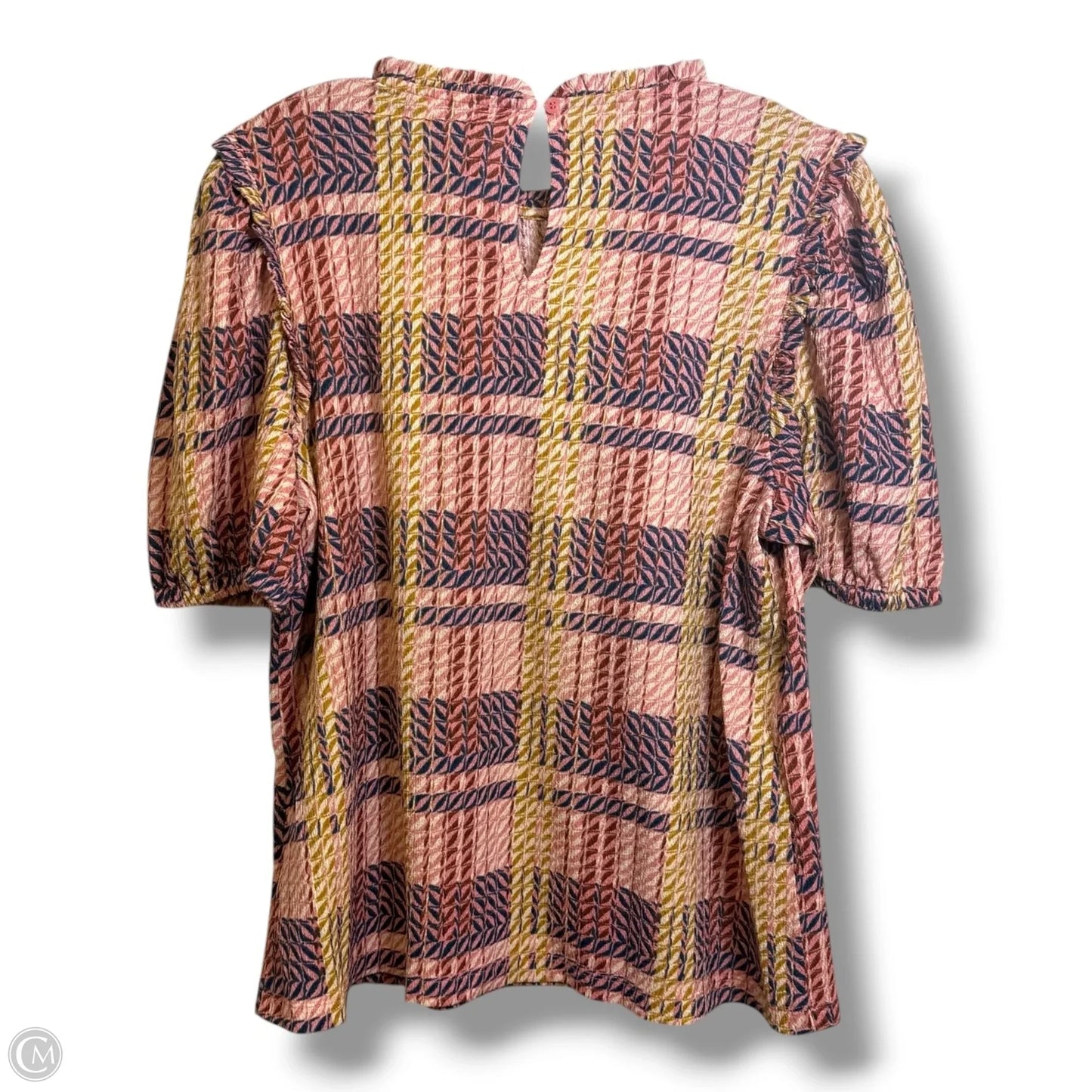 Top Short Sleeve By Loft In Multi-colored, Size: L