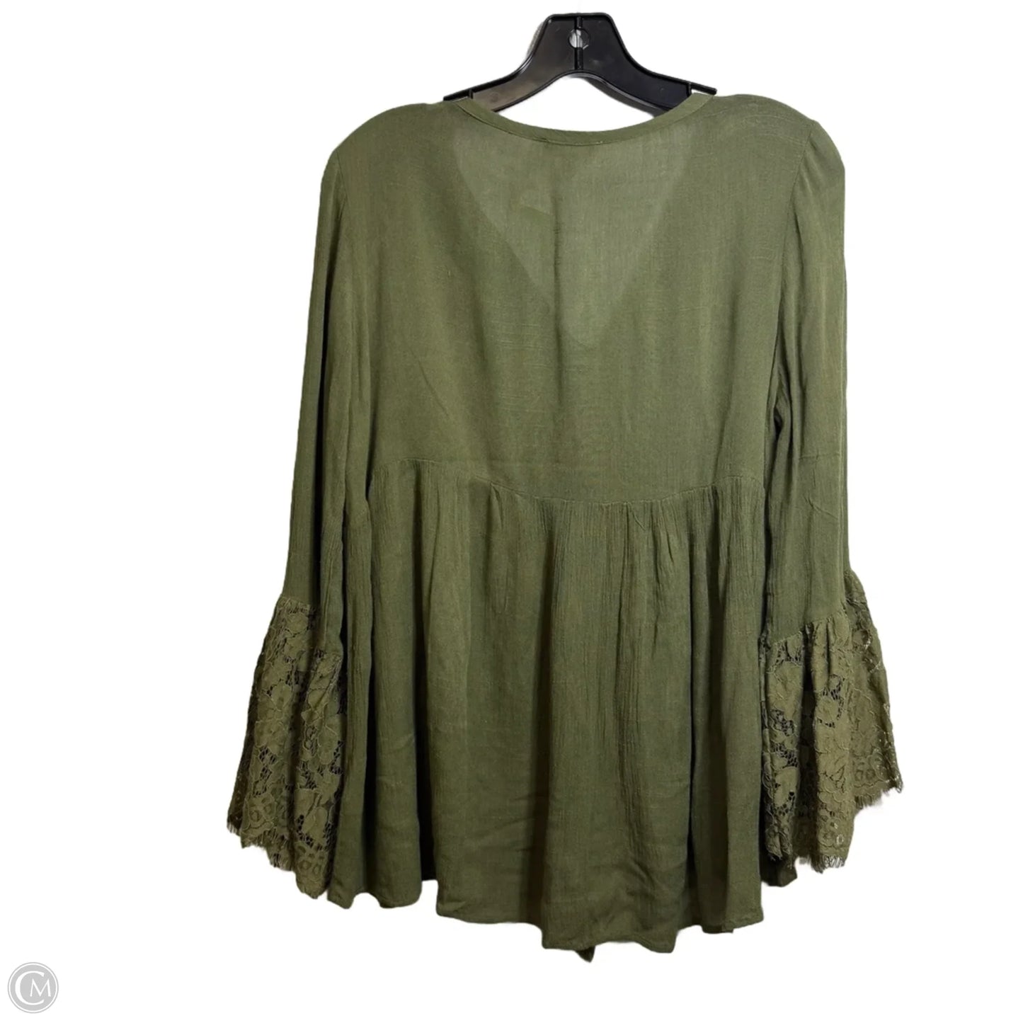 Top Long Sleeve By Oddi In Green, Size: S
