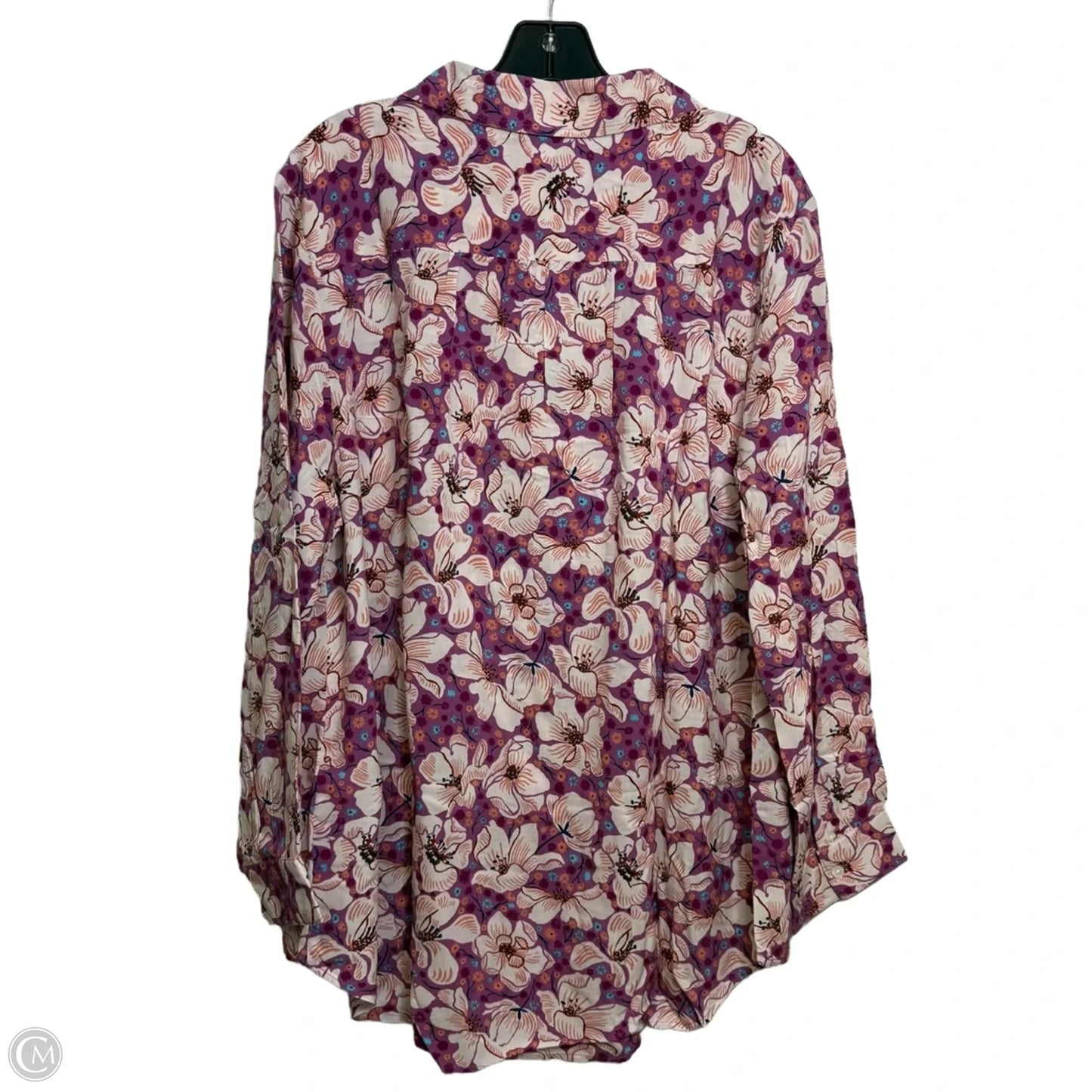 Top Long Sleeve By Style And Company In Floral Print, Size: Xxl
