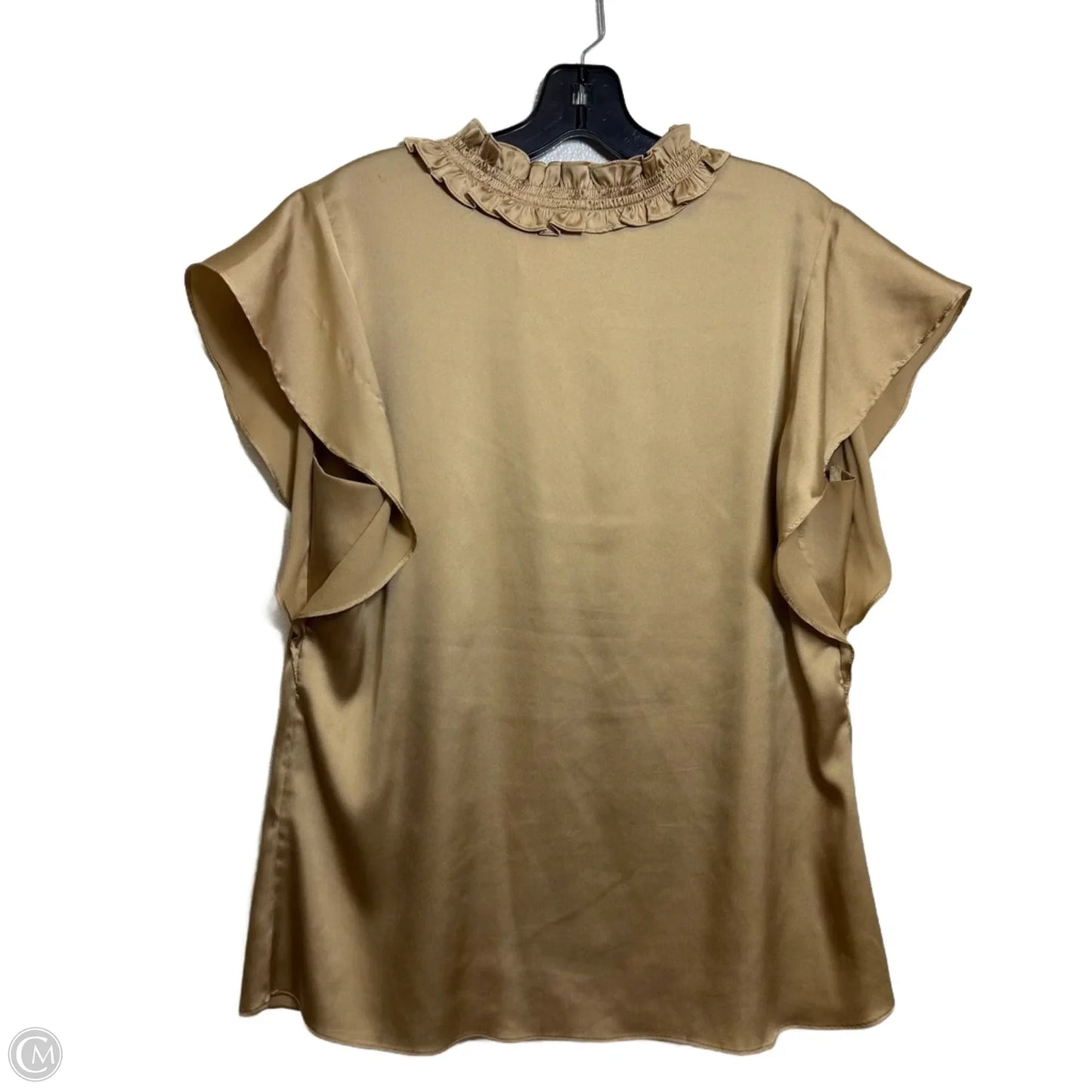 Top Short Sleeve By White House Black Market In Gold, Size: L