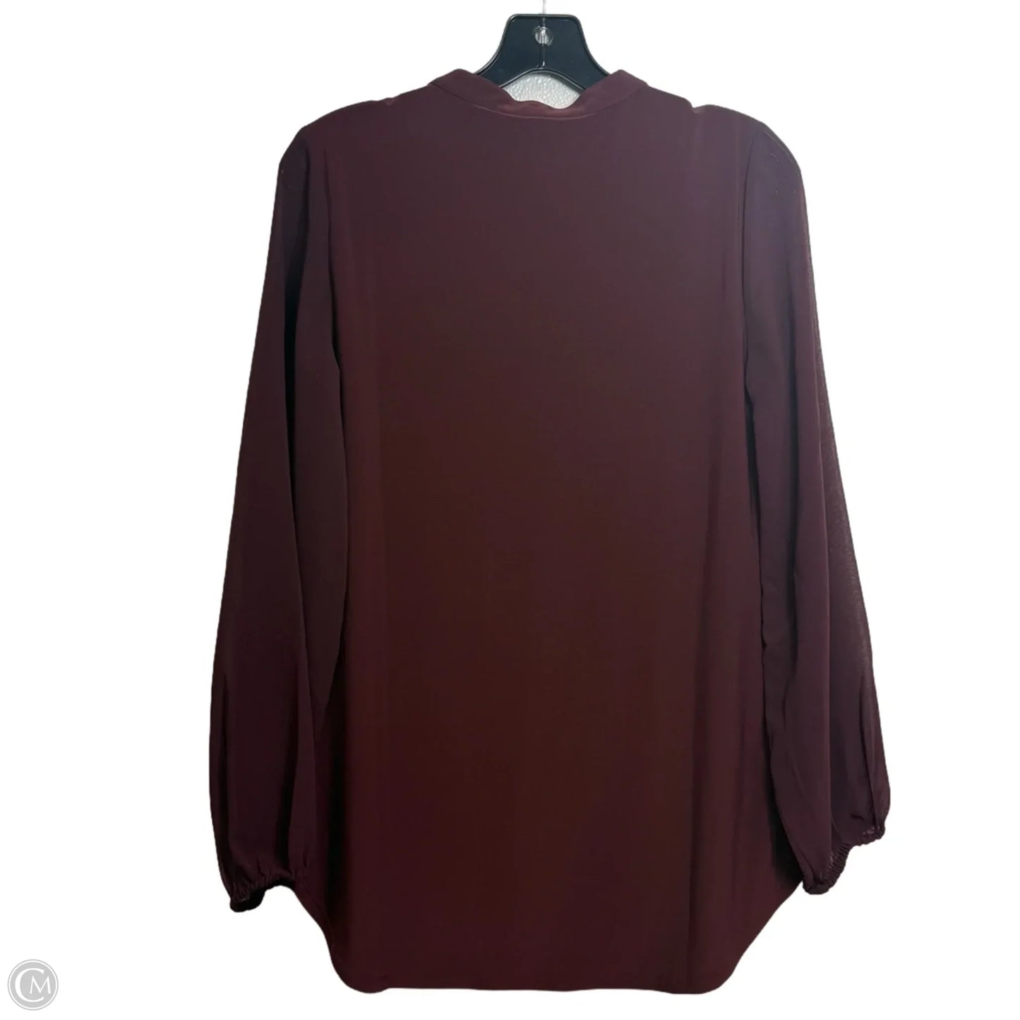 Top Long Sleeve By White House Black Market In Maroon, Size: Xs