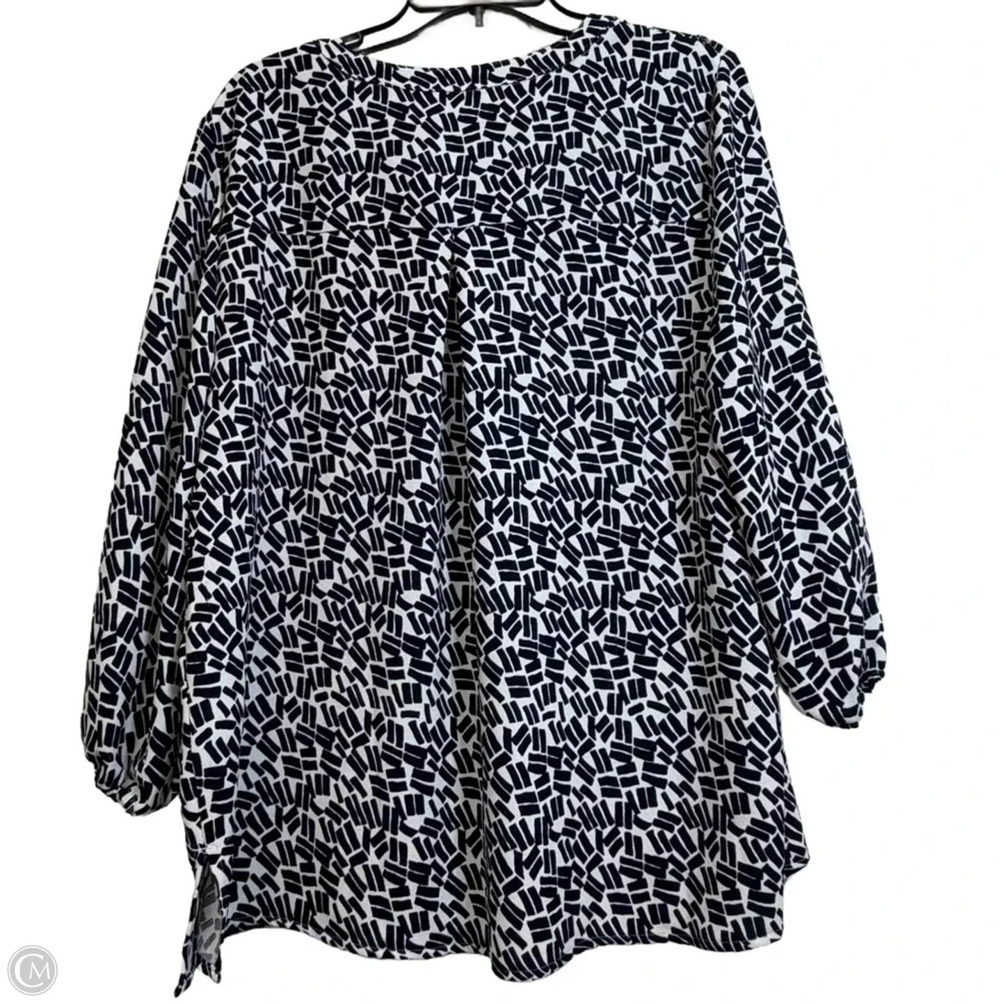 Top 3/4 Sleeve By Chicos In Navy, Size: L