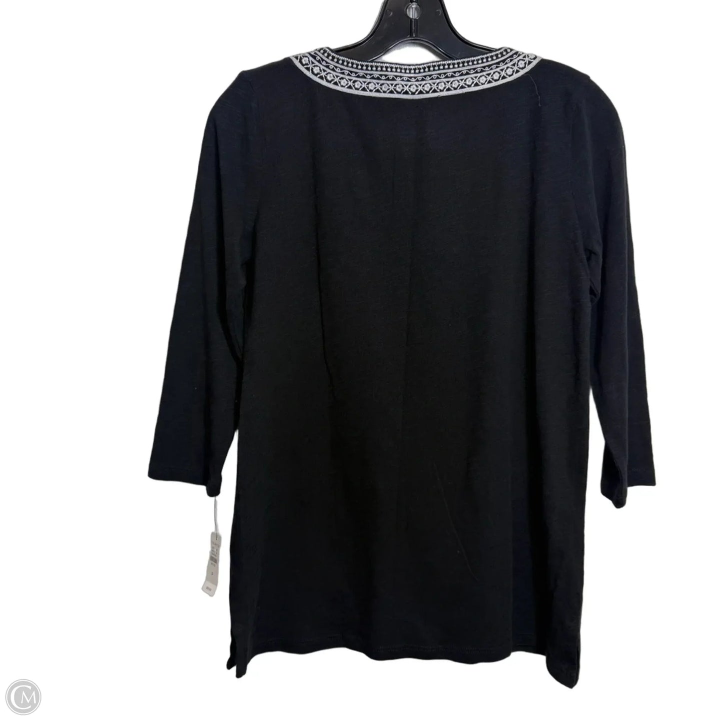 Top 3/4 Sleeve By Talbots In Black, Size: Xsp