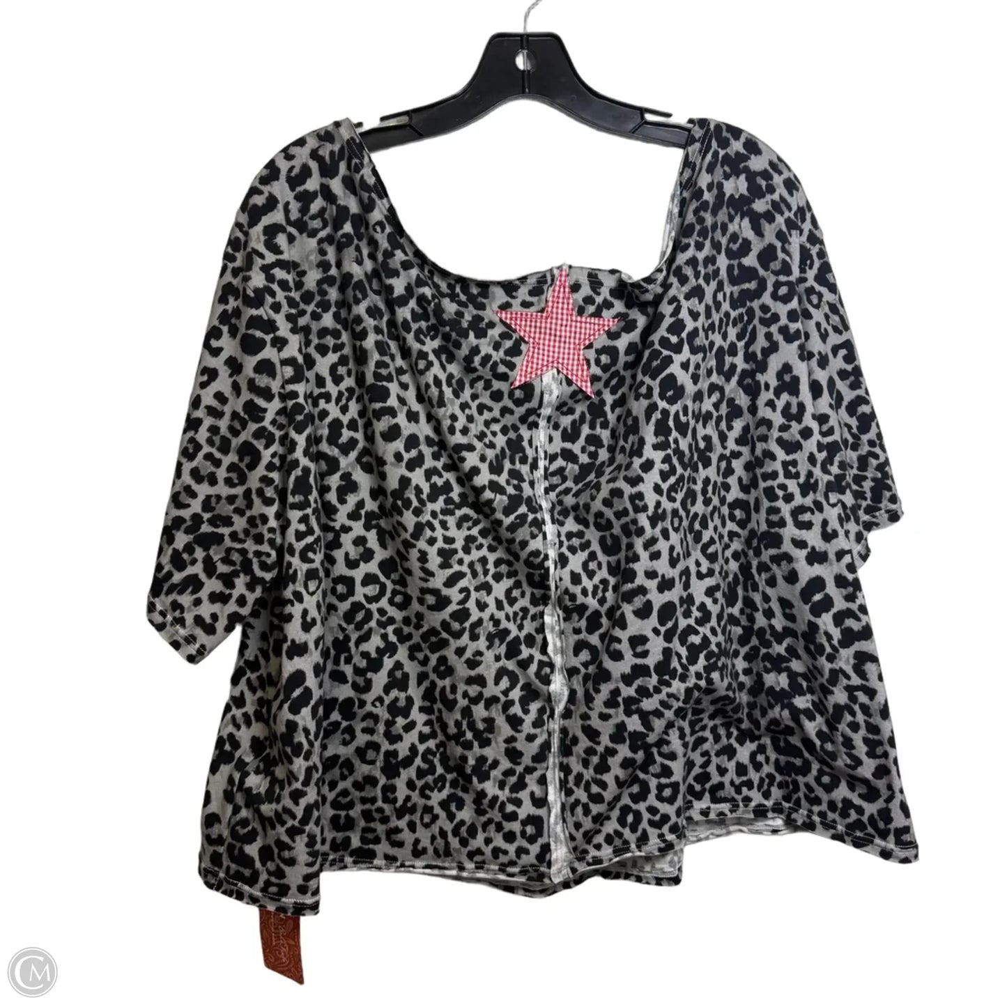 Top Short Sleeve Basic By Shein In Animal Print, Size: Xl