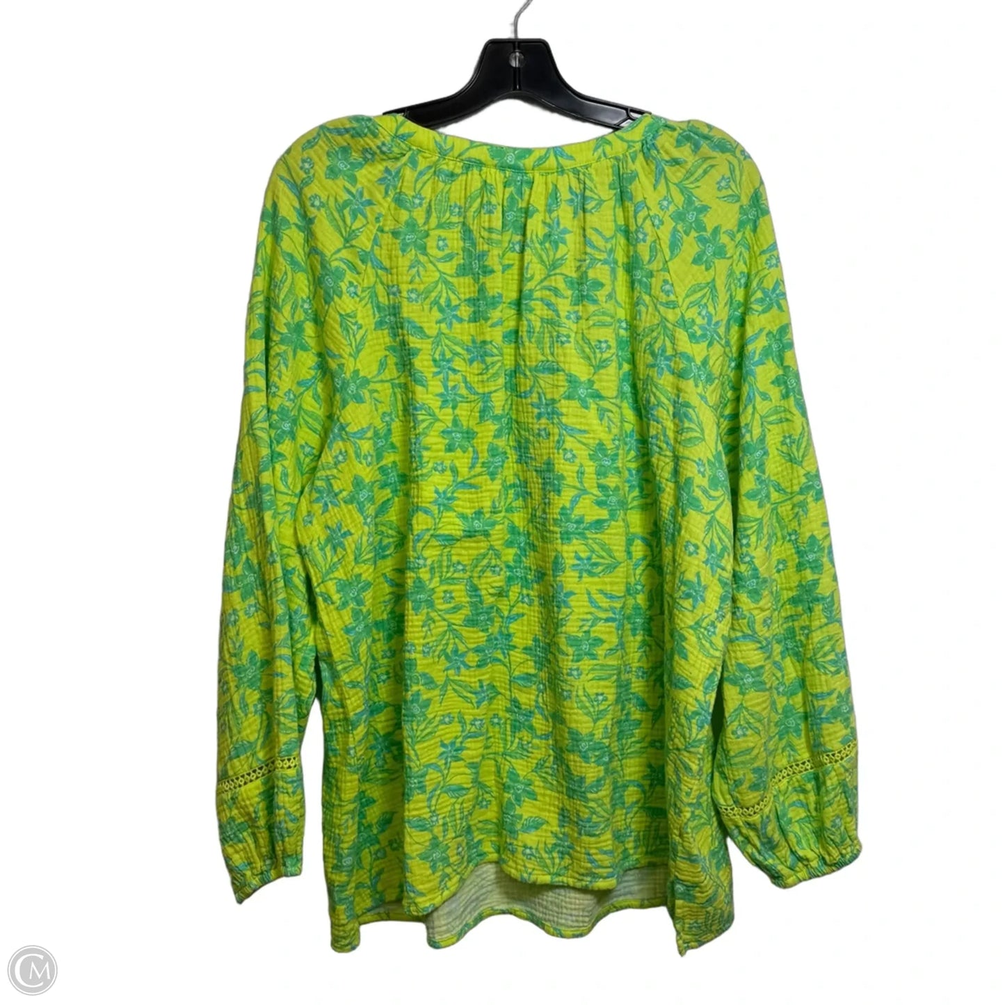 Top Long Sleeve By Belle By Kim Gravel In Green, Size: 1x