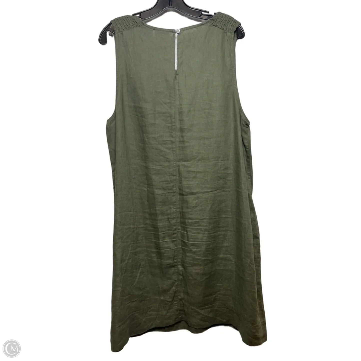 Linen Dress Casual Short By Tahari In Green, Size: Xl