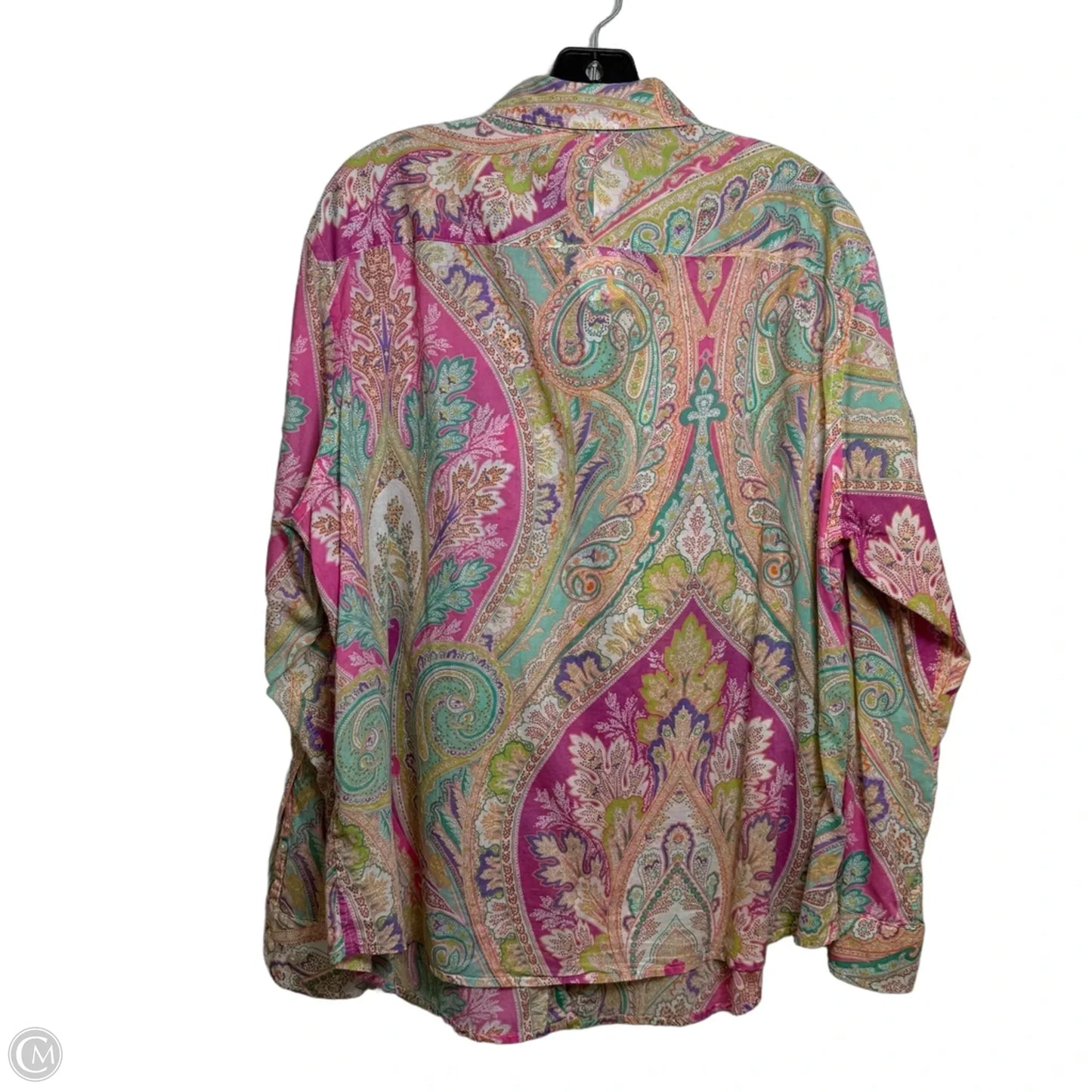 Top Long Sleeve By Lauren By Ralph Lauren In Paisley Print, Size: 2x