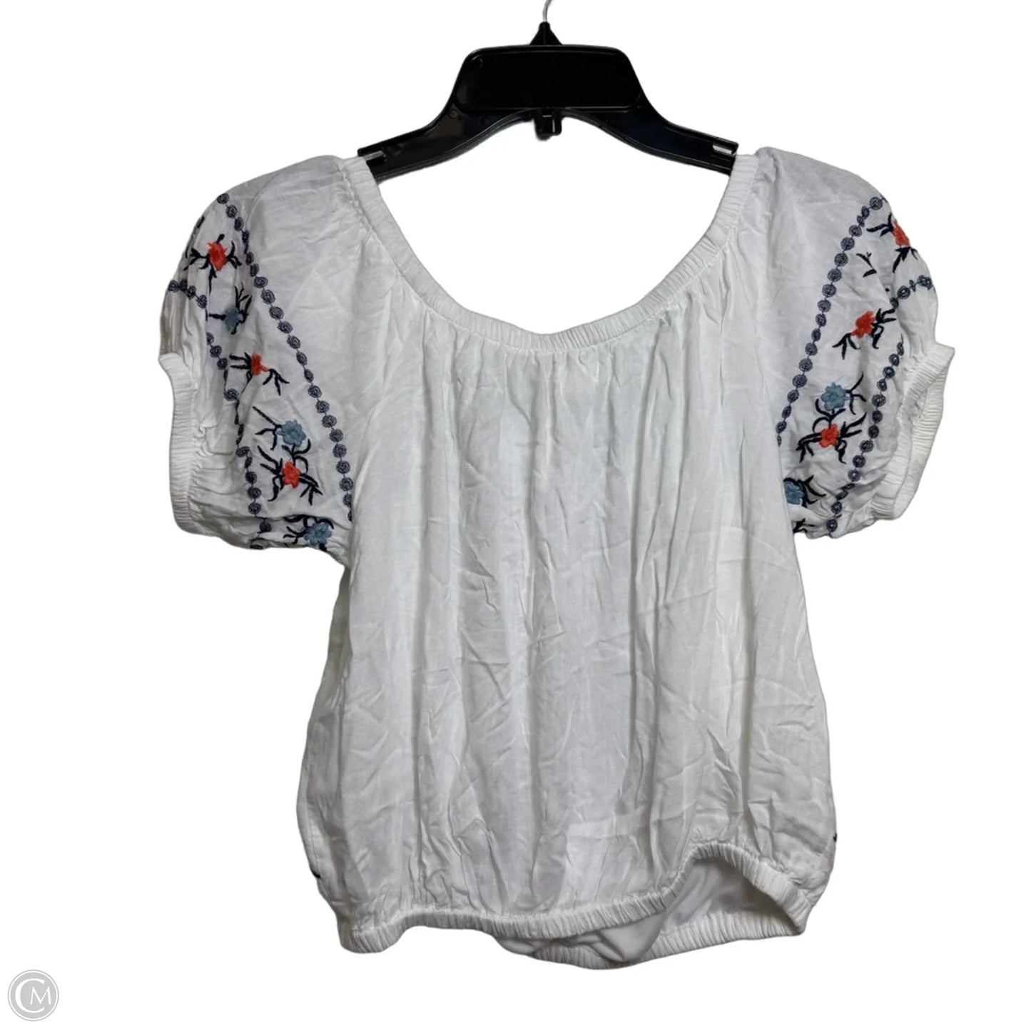 Top Short Sleeve By Japna In White, Size: L